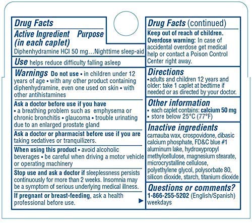 Sominex-sans-stimulants-label: indication sans caféine ni aspirine.