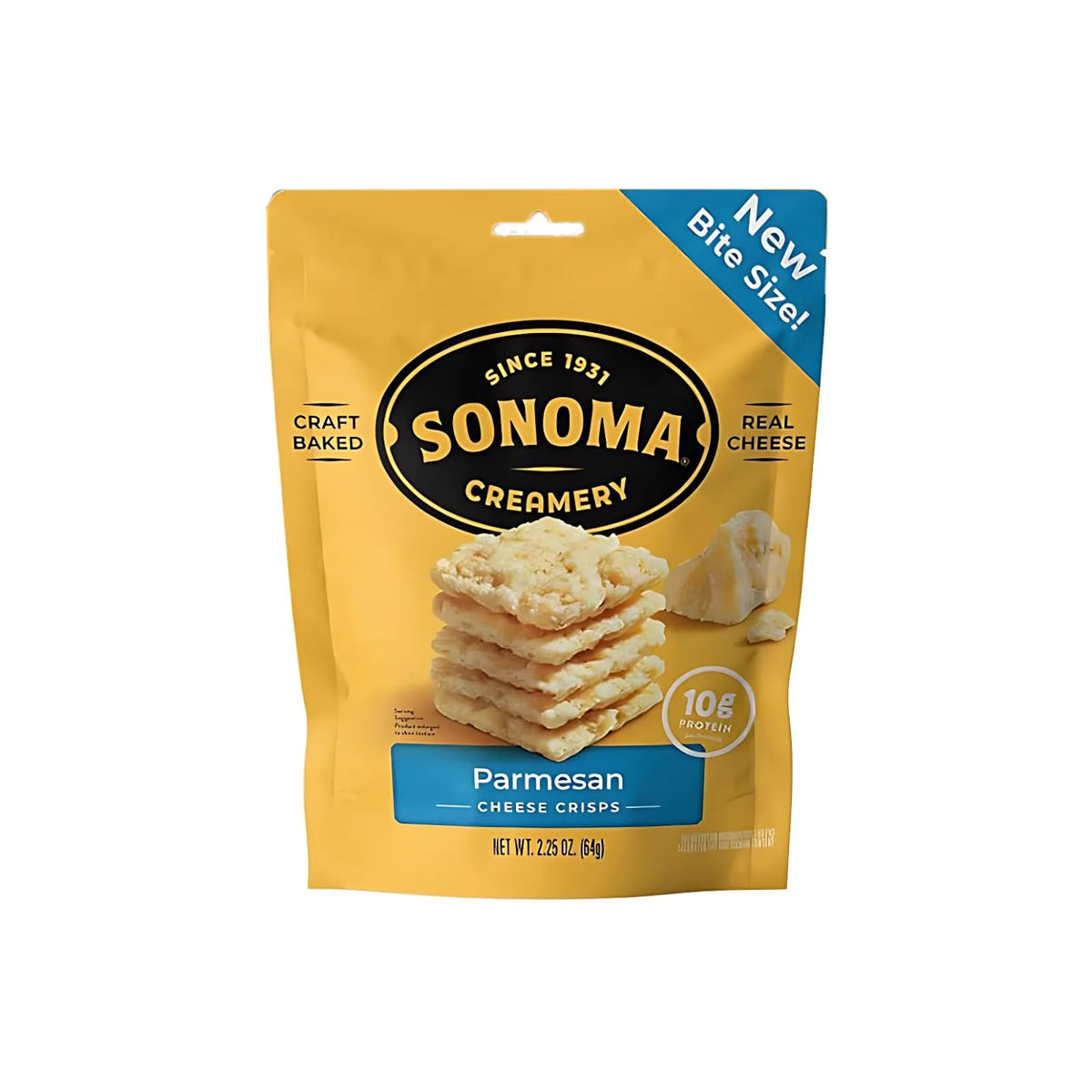 Parmesan Crisps Sonoma Creamery, sachet 2-25oz, en-cas croustillant idéal apéritif