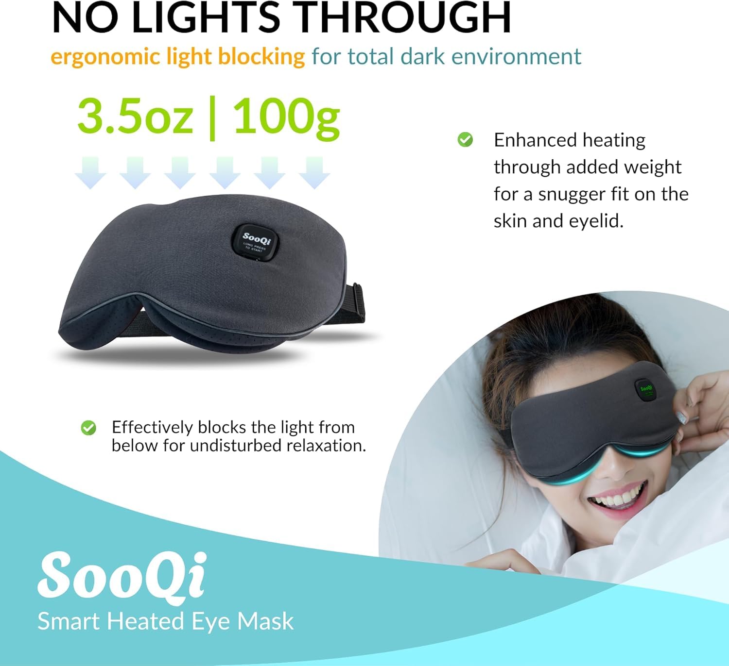 SooQi sangle ajustable, maintien sûr et confort pendant l’utilisation nocturne