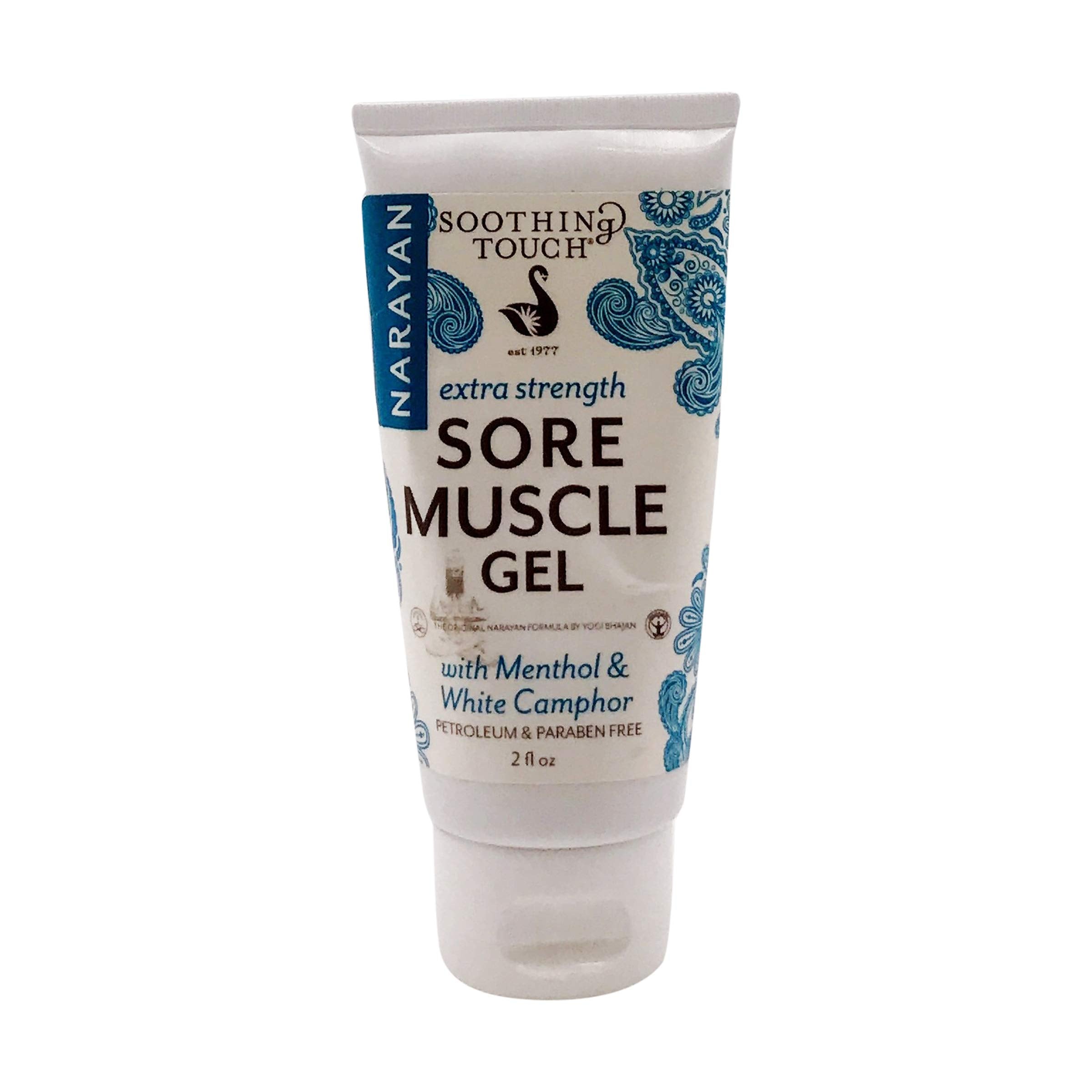 Narayan Gel Soothing Touch, bouteille 2 onces, pour un massage ciblé et apaisant.