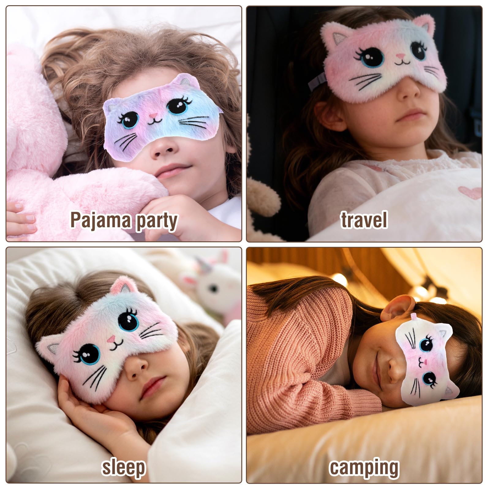 Ensemble Sorcristy de 3 masques: idéal pour soirées pyjama et jeux nocturnes.