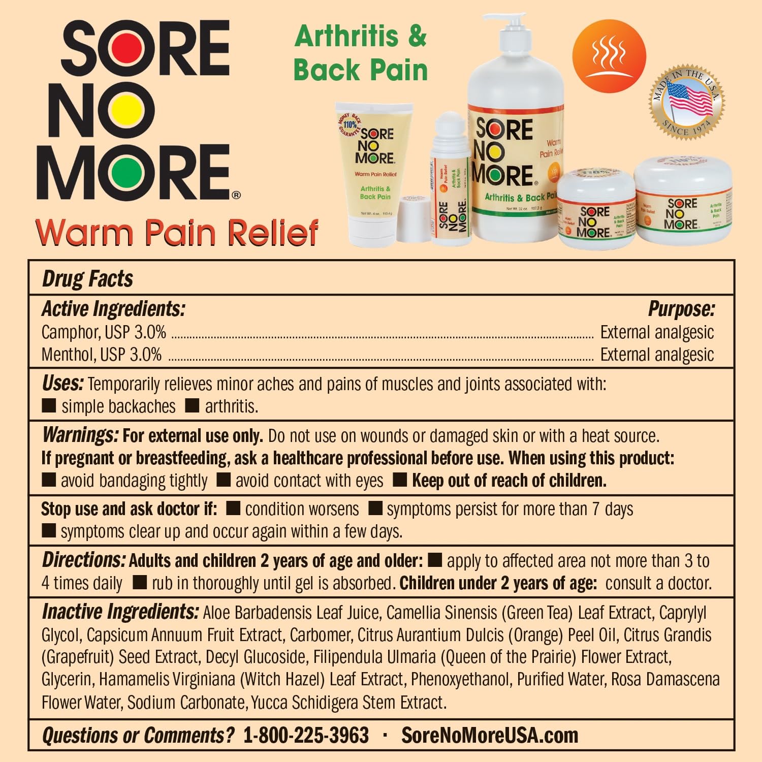 Sore No More crème-aromatisée-orange avec parfum frais et apaisant.