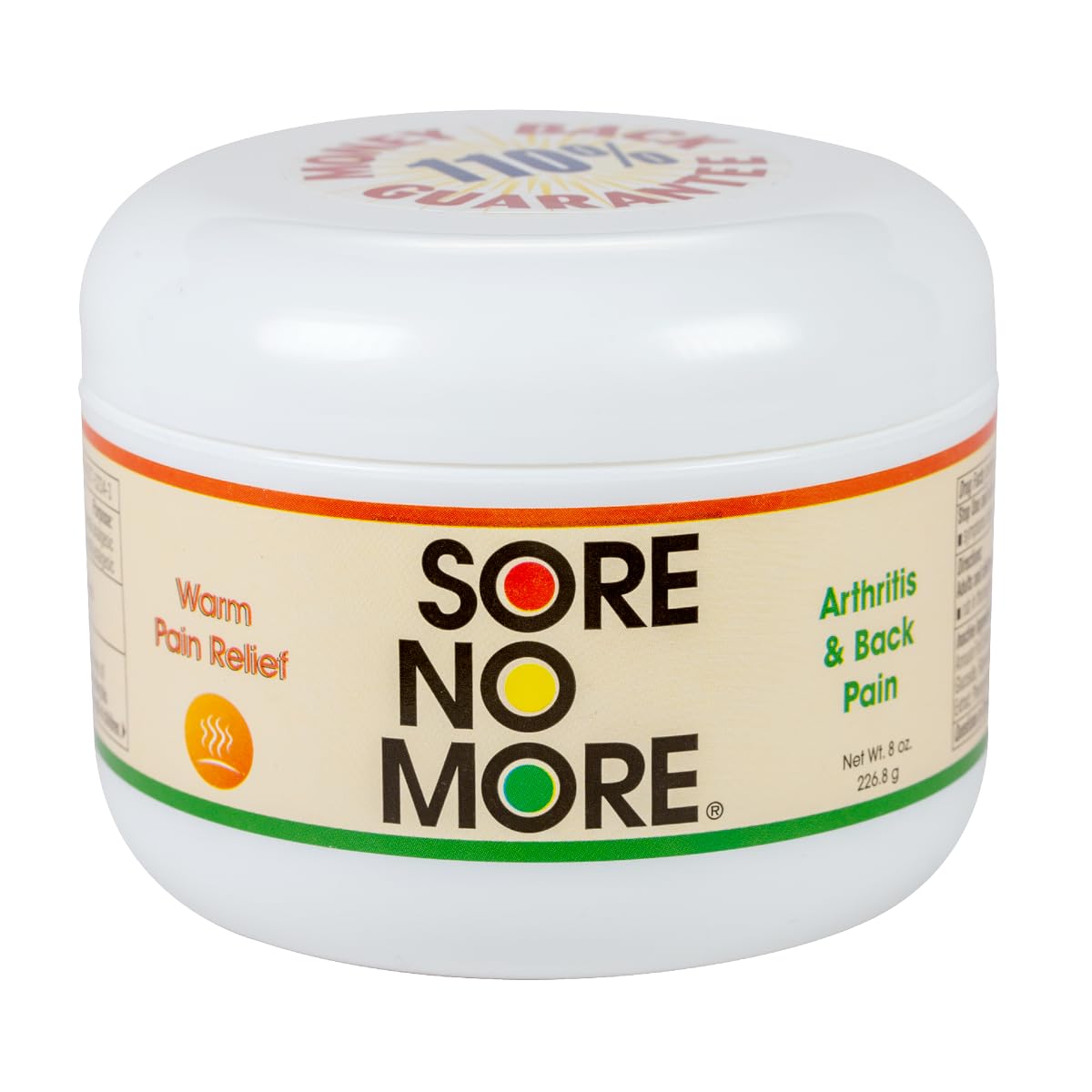 Sore No More crème chaleur pour le dos, soulagement ciblé des tensions.