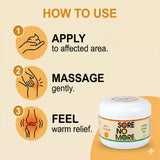 Sore No More crème chaleur-pieds apporte réconfort et flexibilité.