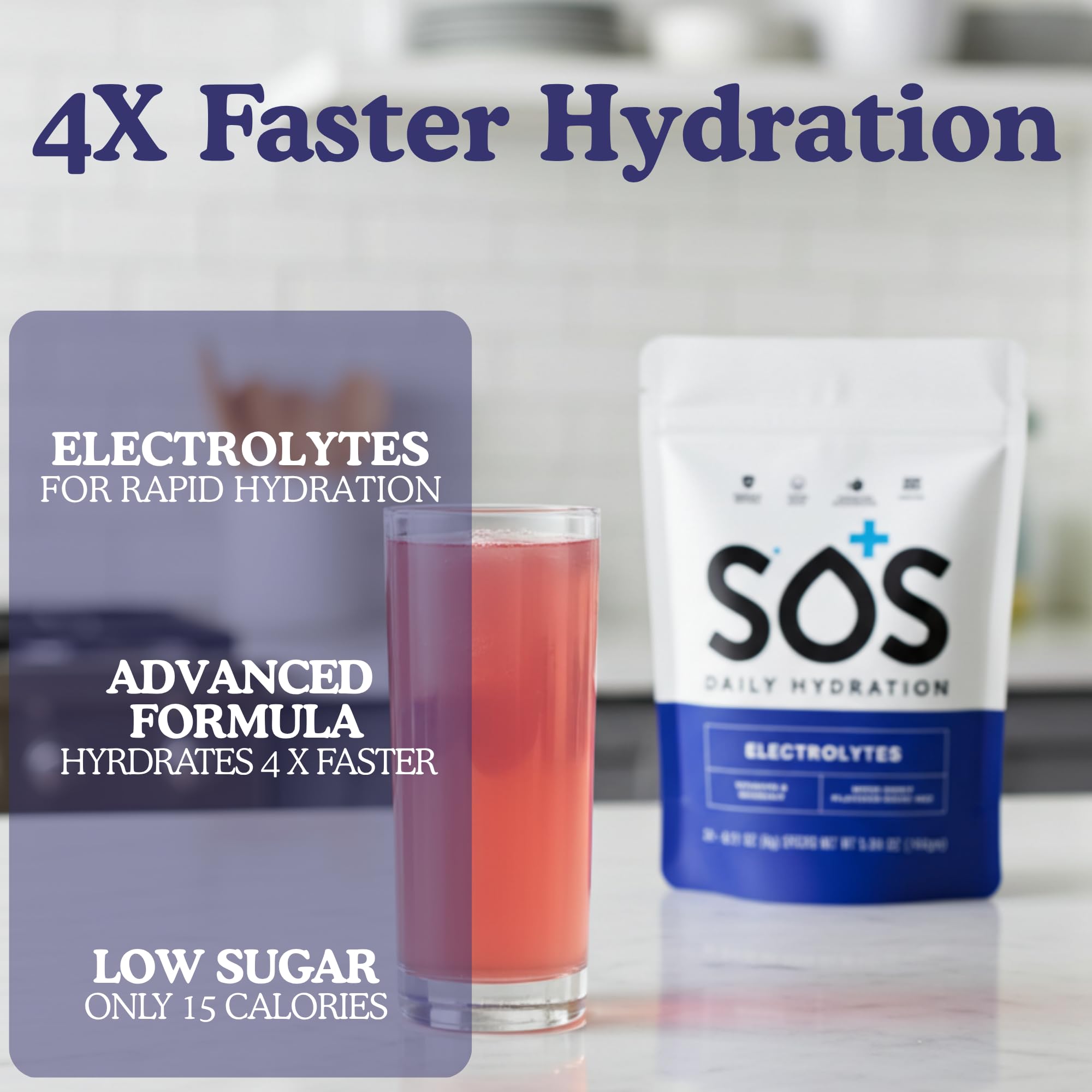 SOS Hydration poudre baies mélangées, dissolution rapide dans l'eau