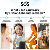 SOS Hydration sachet-doseur citron: préparation rapide avec eau pour hydratation sur place.