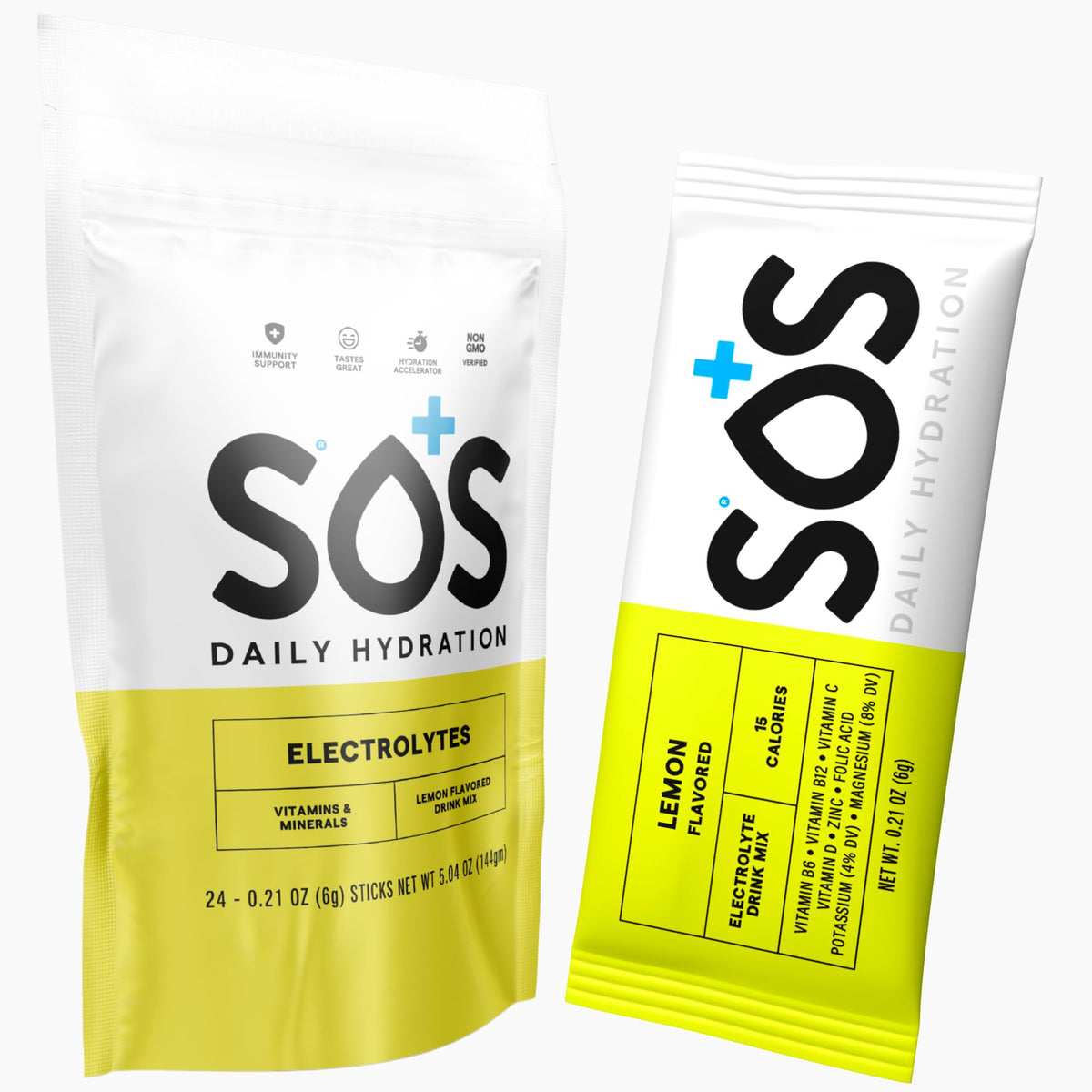 SOS Hydration sachet-doseur citron: réhydratation rapide en déplacement.