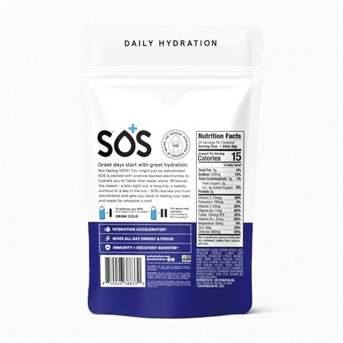 SOS Hydration verre d'eau prêt avec la poudre mélangée