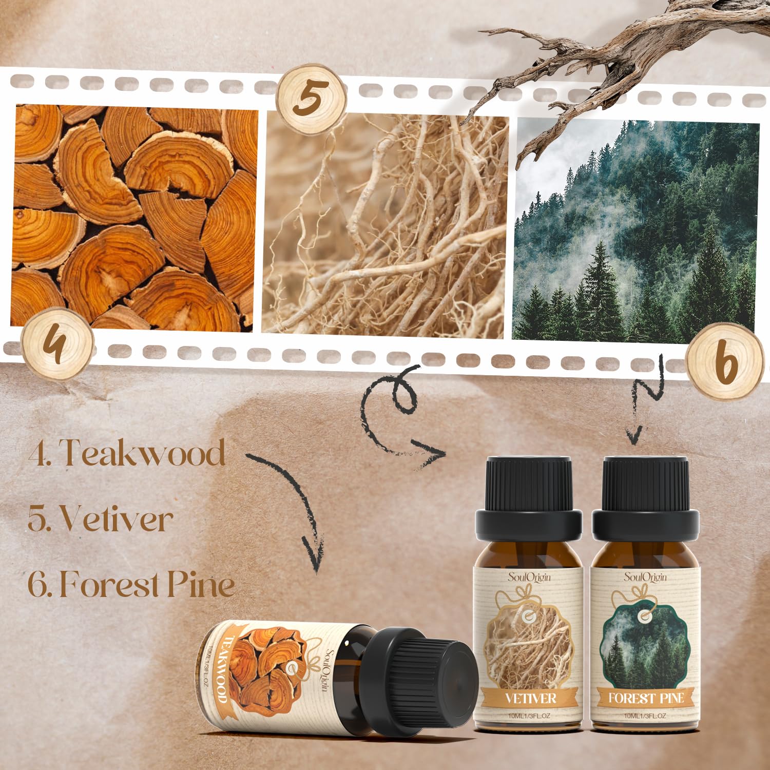 SoulOrigin Bambou, huile bois, parfaite pour DIY parfum et diffuseur