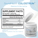 Sound Health Supplements Colostrum – cheveux plus forts et brillants grâce à la poudre.