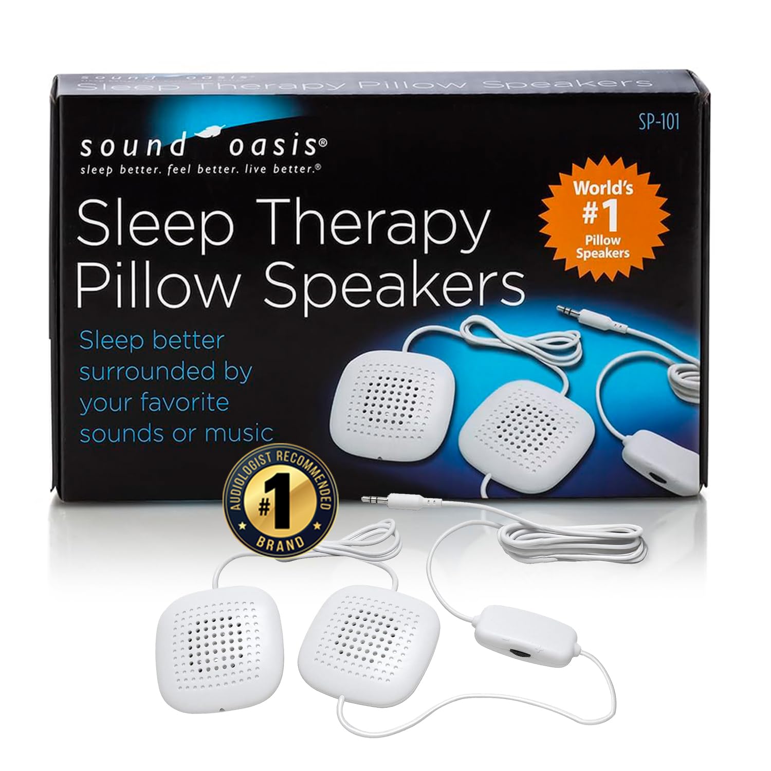 Sound Oasis haut-parleurs d'oreiller ultrafin pour sommeil et relaxation.