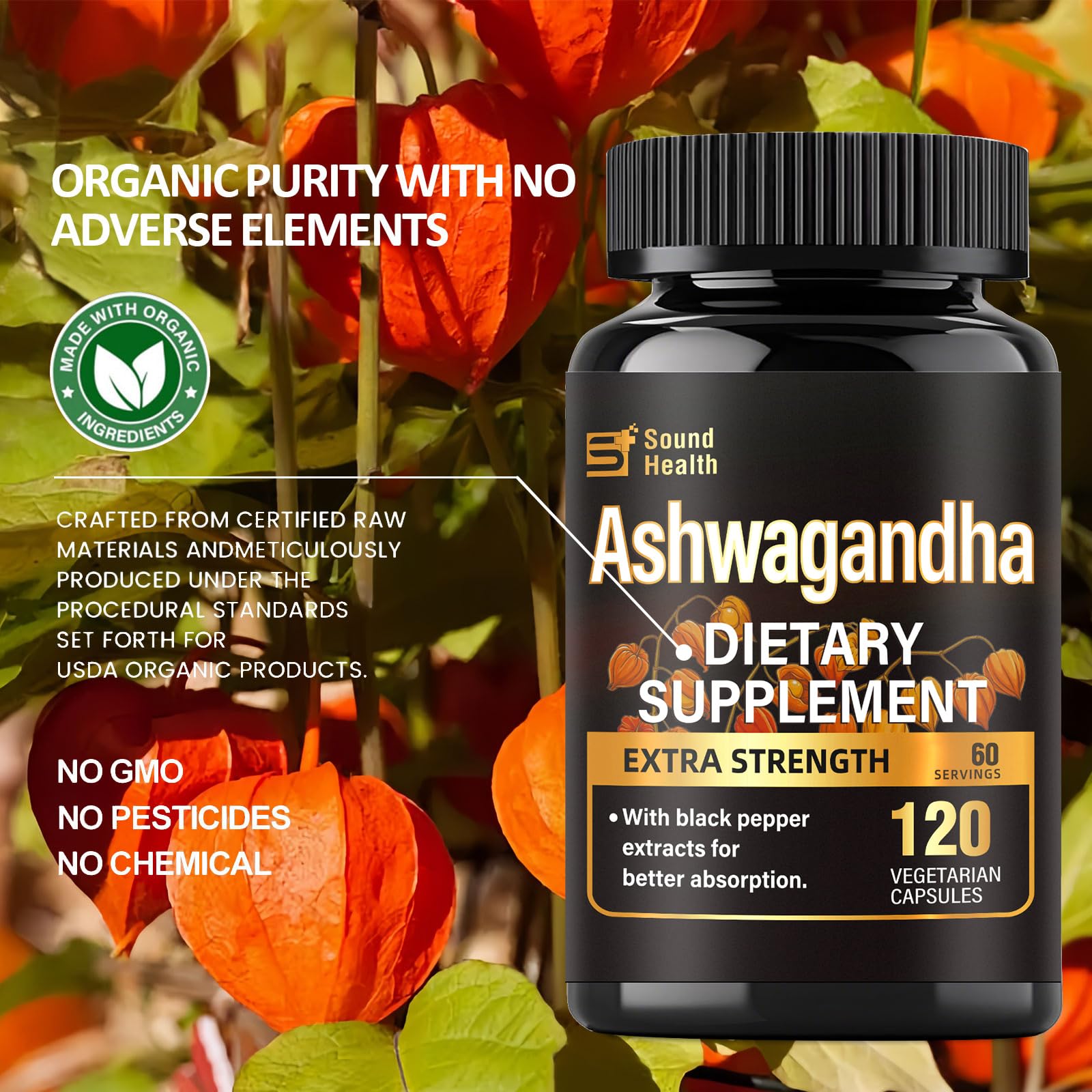 Tests de tiers garantissant qualité et traçabilité du produit.SoundHealth Ashwagandha.
