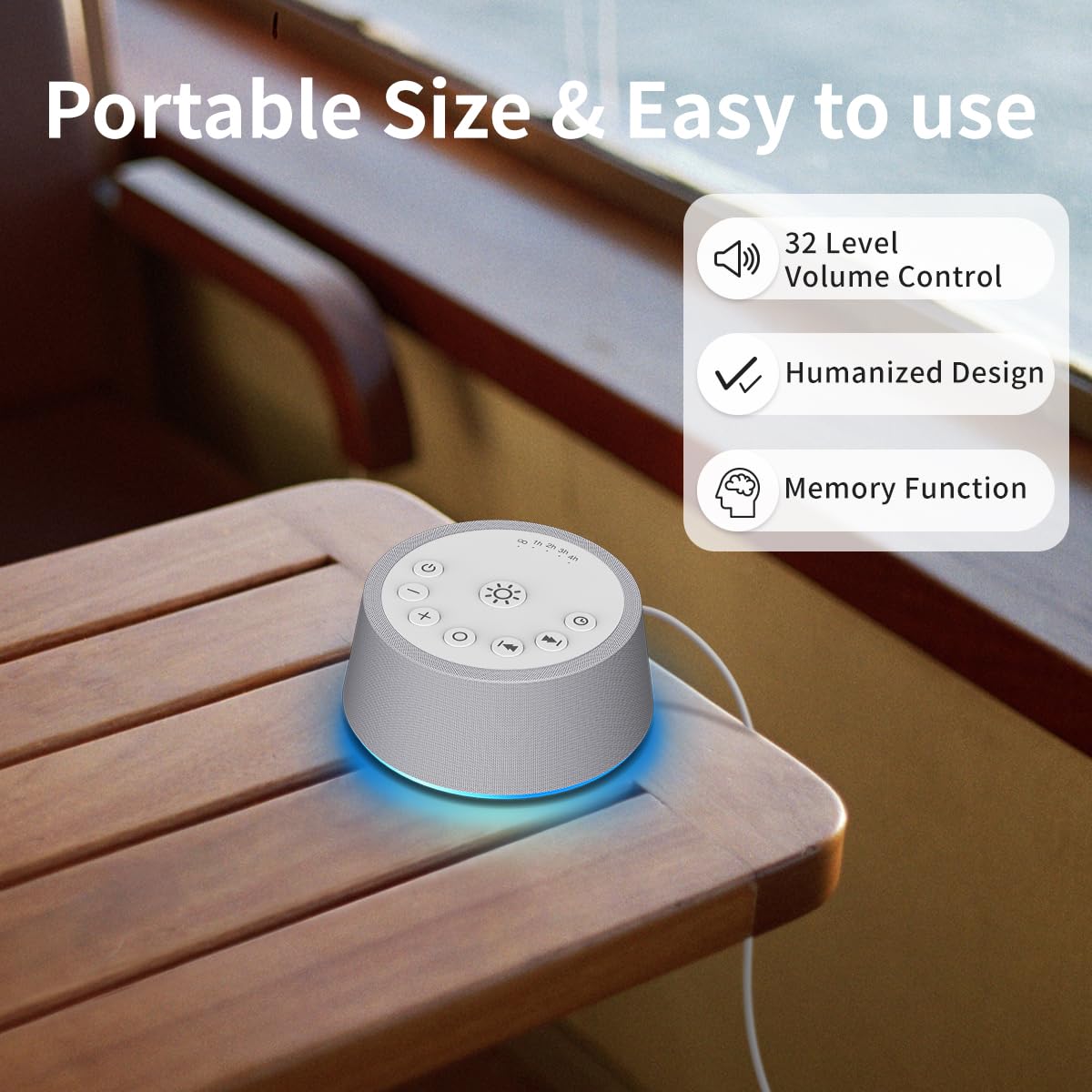 SoundLegend brillance réglable 0-100% pour l'éclairage nocturne.