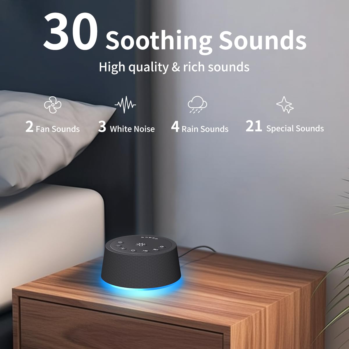 SoundLegend veilleuse 12 couleurs pour ambiance apaisante