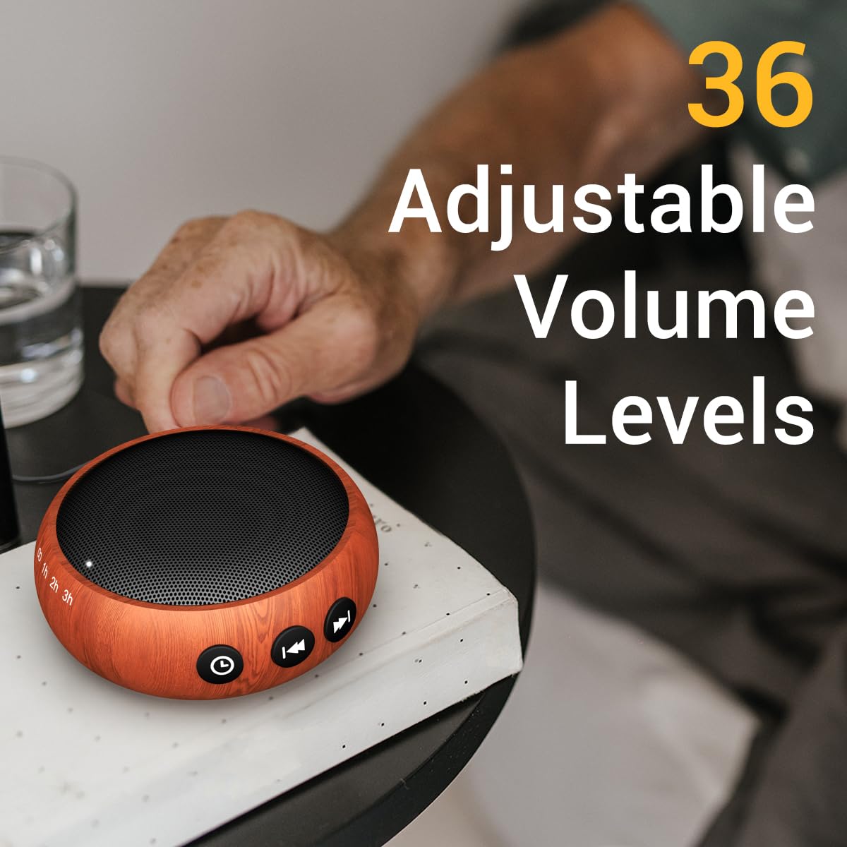 SoundMe mini-machine montre des contrôles de volume faciles et intuitifs.