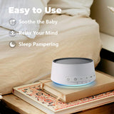 SoundMe: usage nocturne bébé et famille, lumière douce et bruits apaisants.