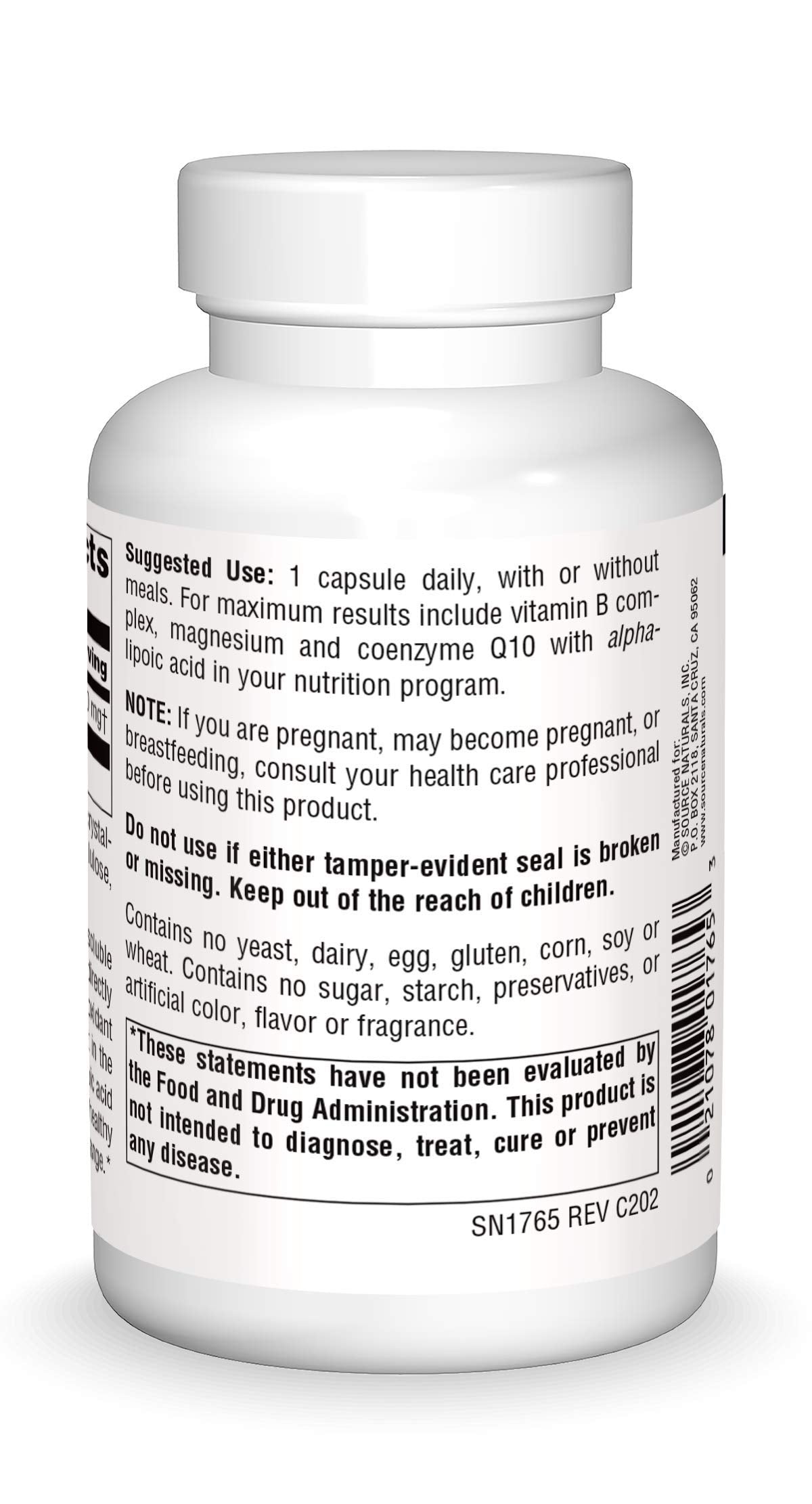 Source Naturals acide alpha-lipoique 300 mg – capsules libération contrôlée
