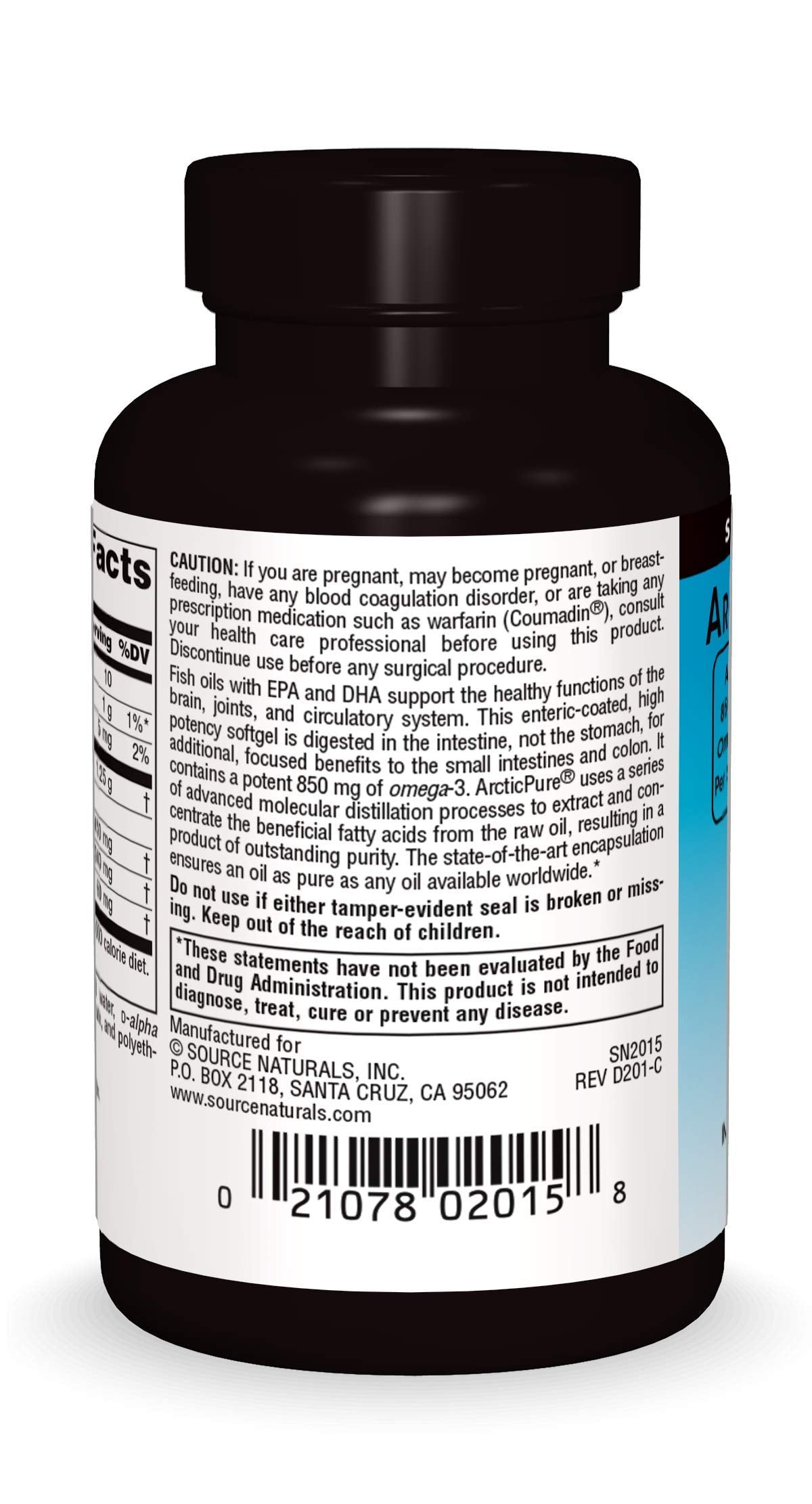 Source Naturals ArcticPure gélules douces, faciles à prendre au quotidien.