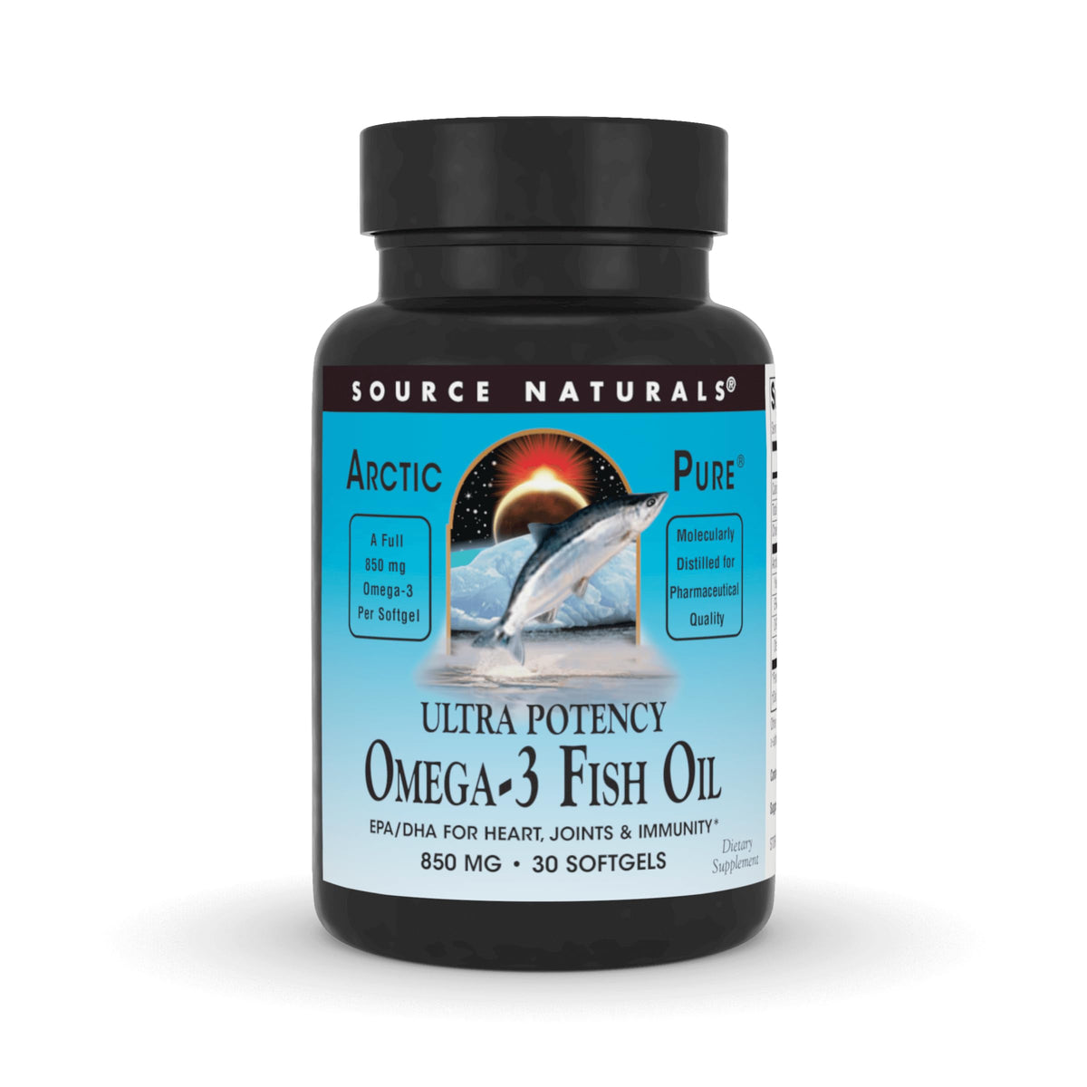 Source Naturals ArcticPure Omega-3, emballage visible, soutien potentiel cerveau et circulation.