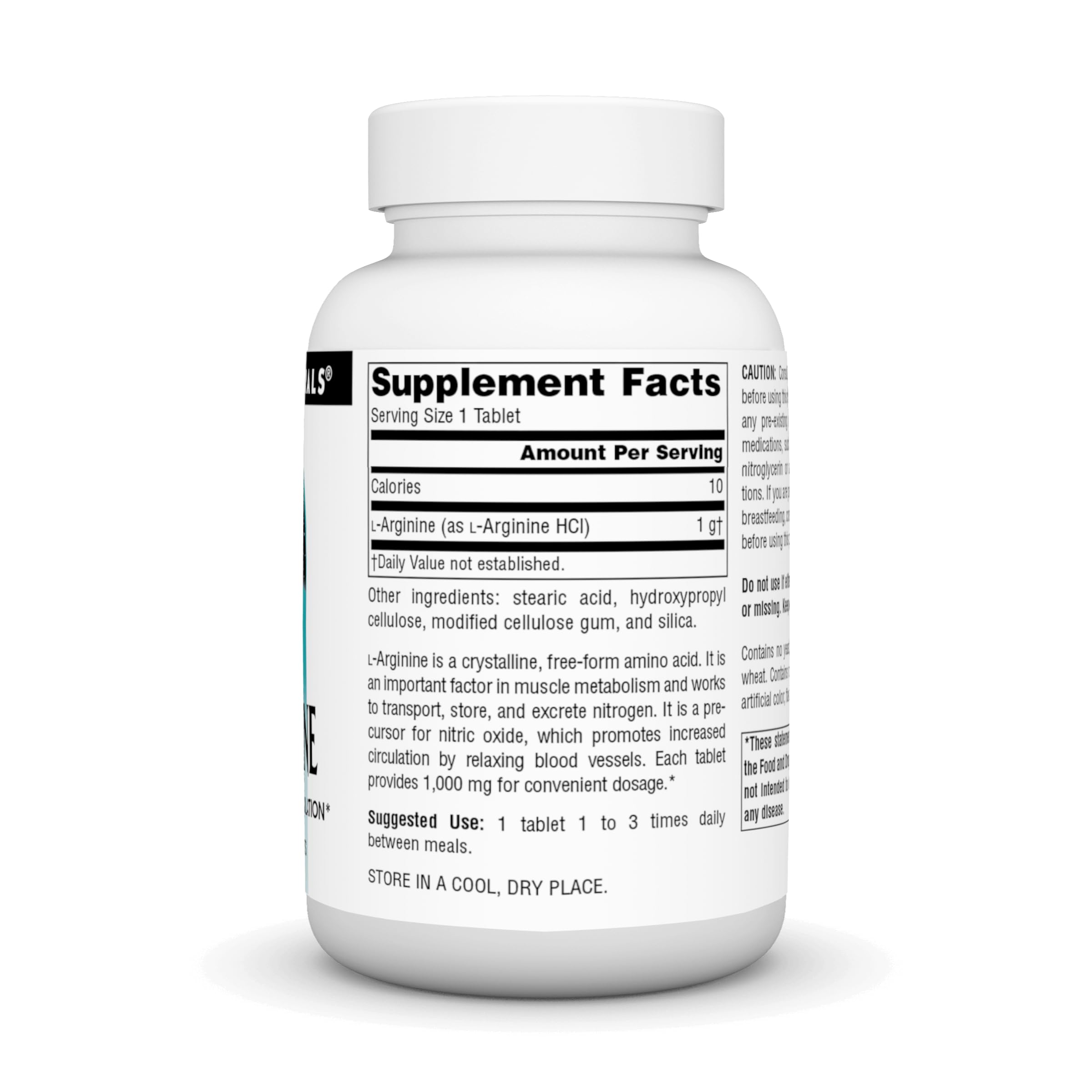 Source Naturals L-Arginine, forme libre, comprimés faciles à prendre.