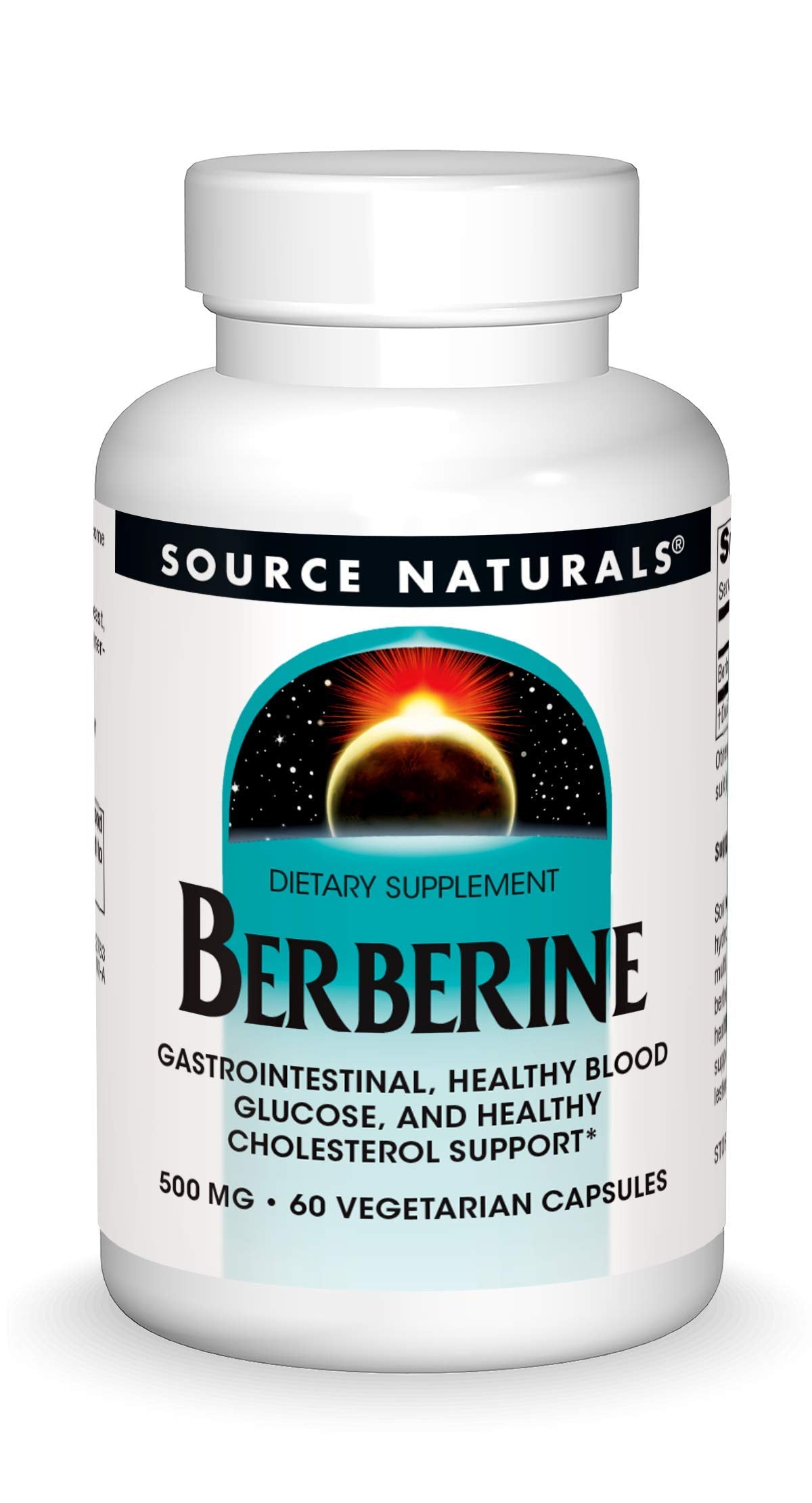 Source Naturals Berberine – bouteille végétale, soutien gastro-intestinal potentiel.