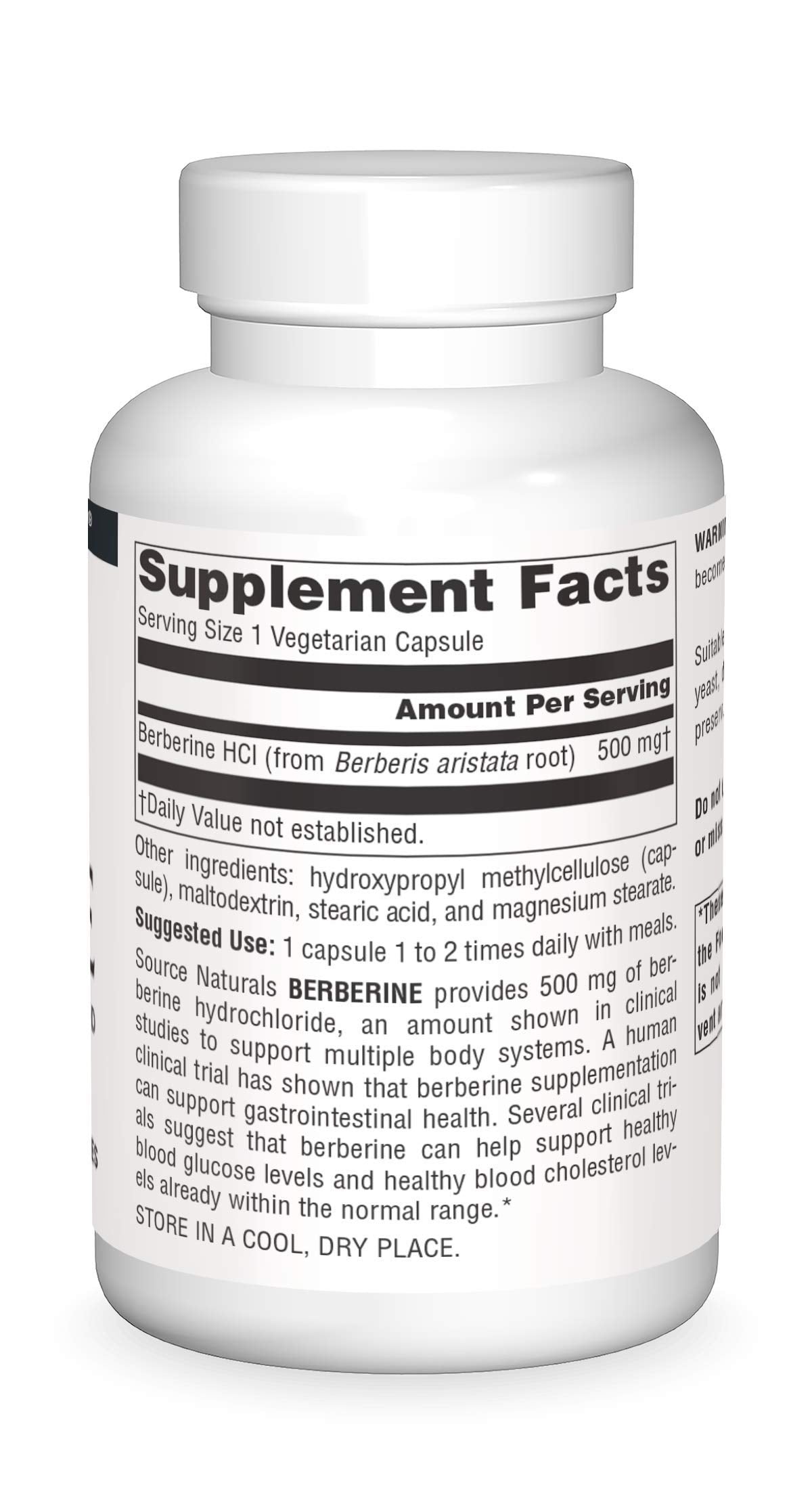 Source Naturals Berberine, étiquette lisible et présentation claire