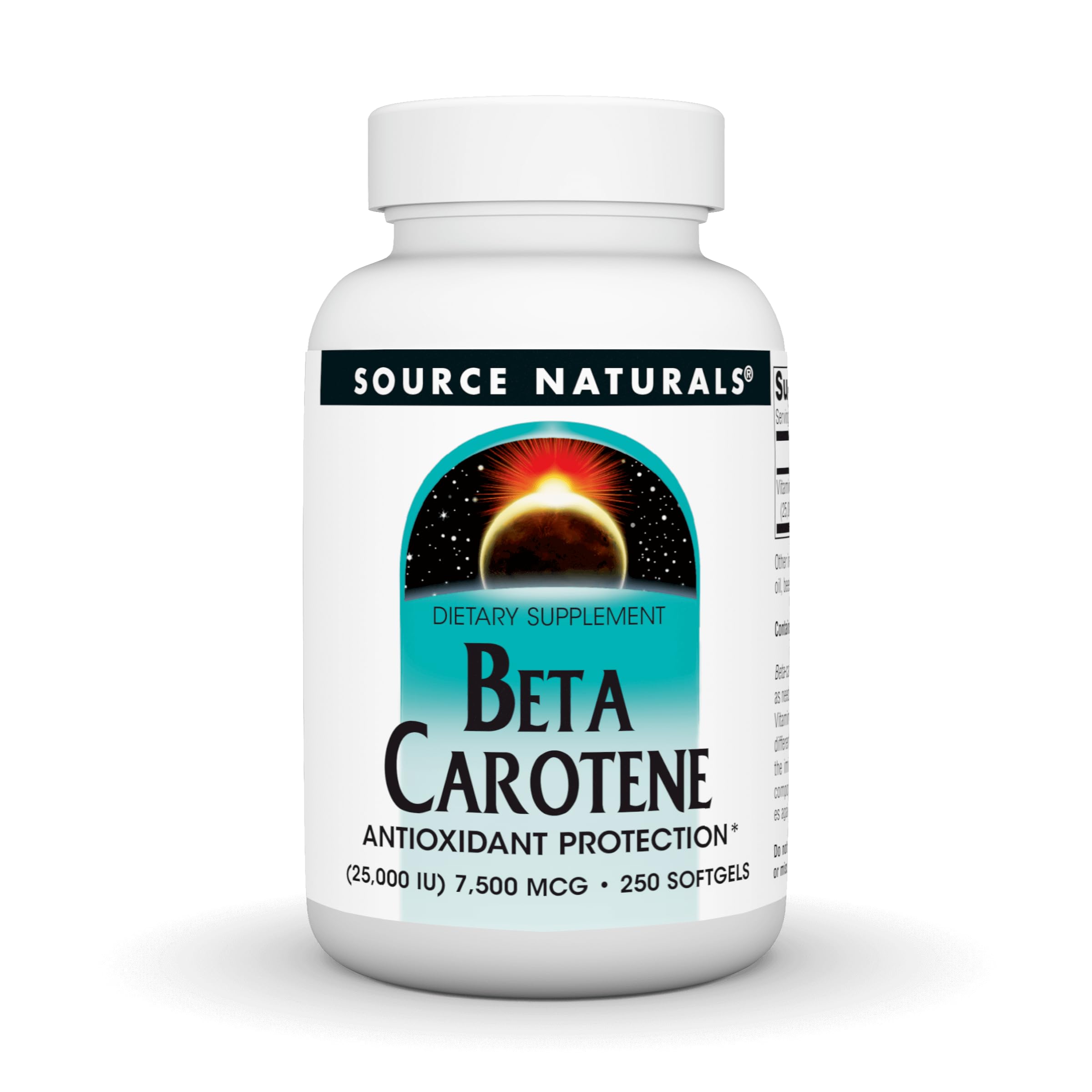 Source Naturals Beta Carotene, bouteille 25000 UI, soutien potentiel à la vision.