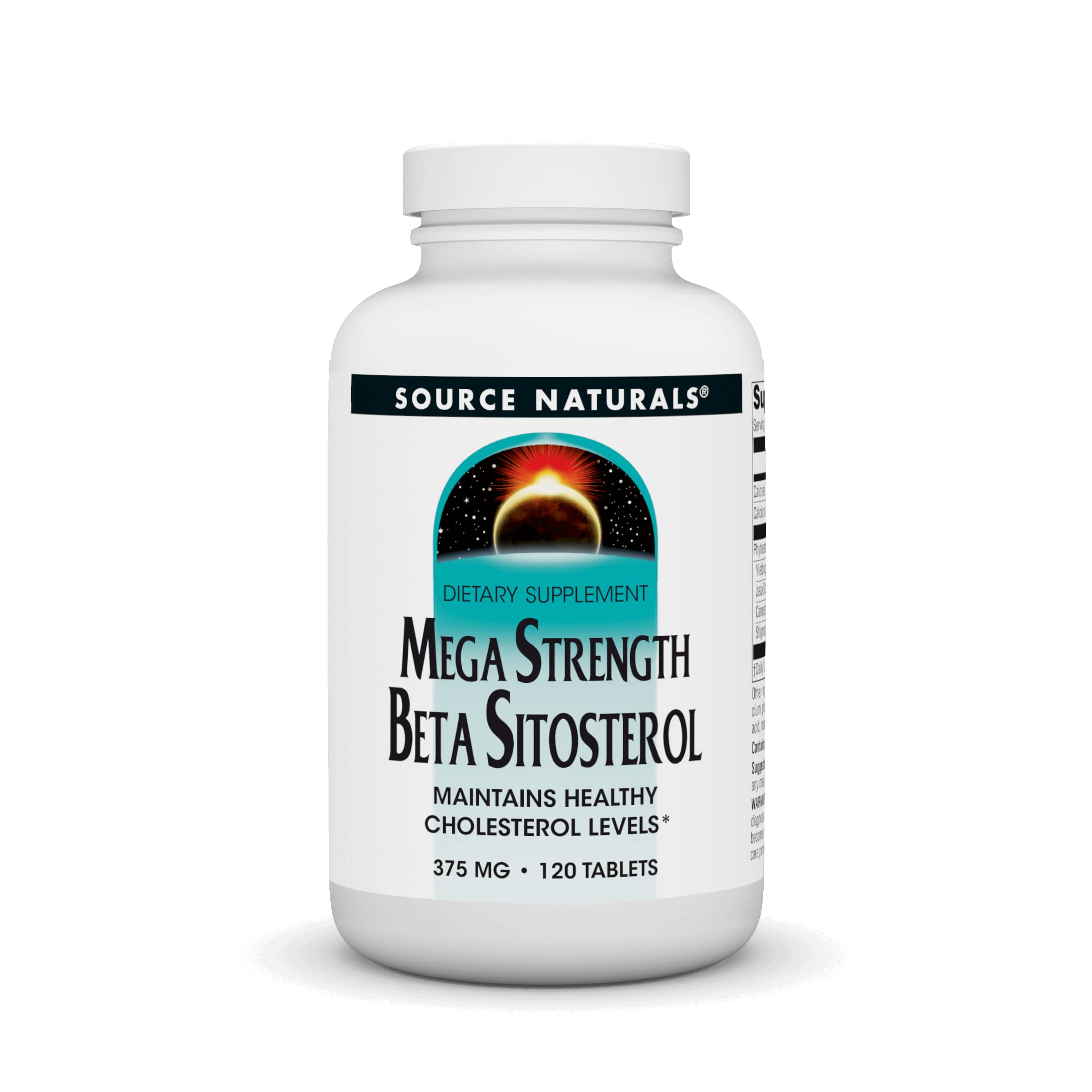 Source Naturals Beta Sitosterol 375 mg – tablettes faciles à avaler pour une routine quotidienne.
