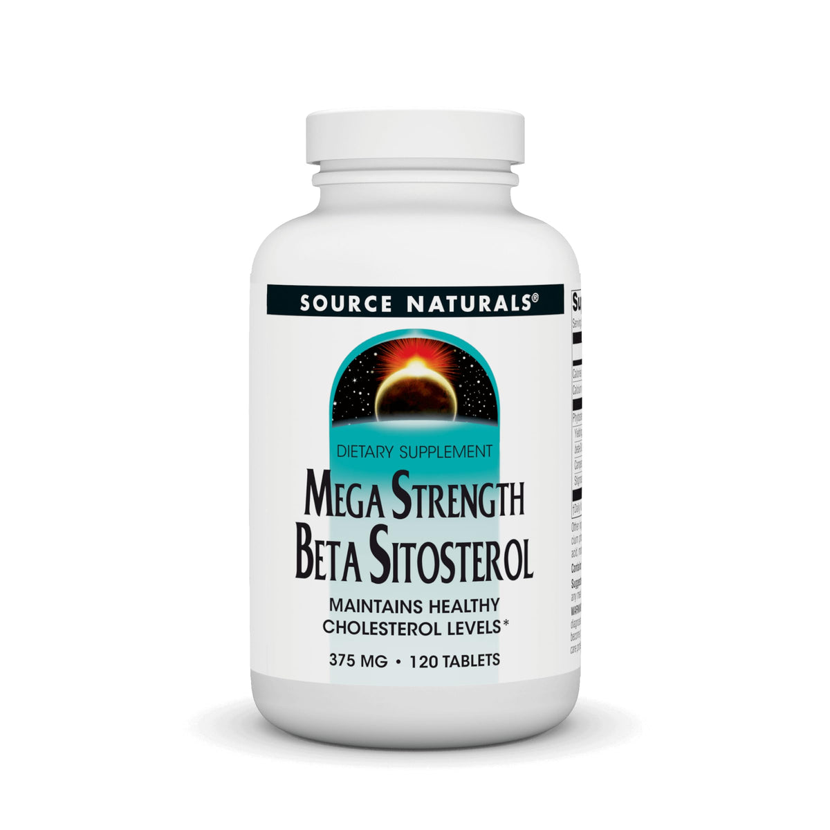 Source Naturals Beta Sitosterol 375 mg – tablettes faciles à avaler pour une routine quotidienne.