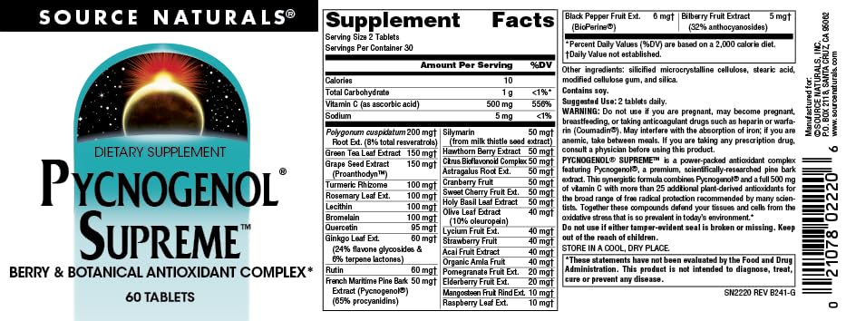 Source Naturals bottle next to hand showing tablet size and scale