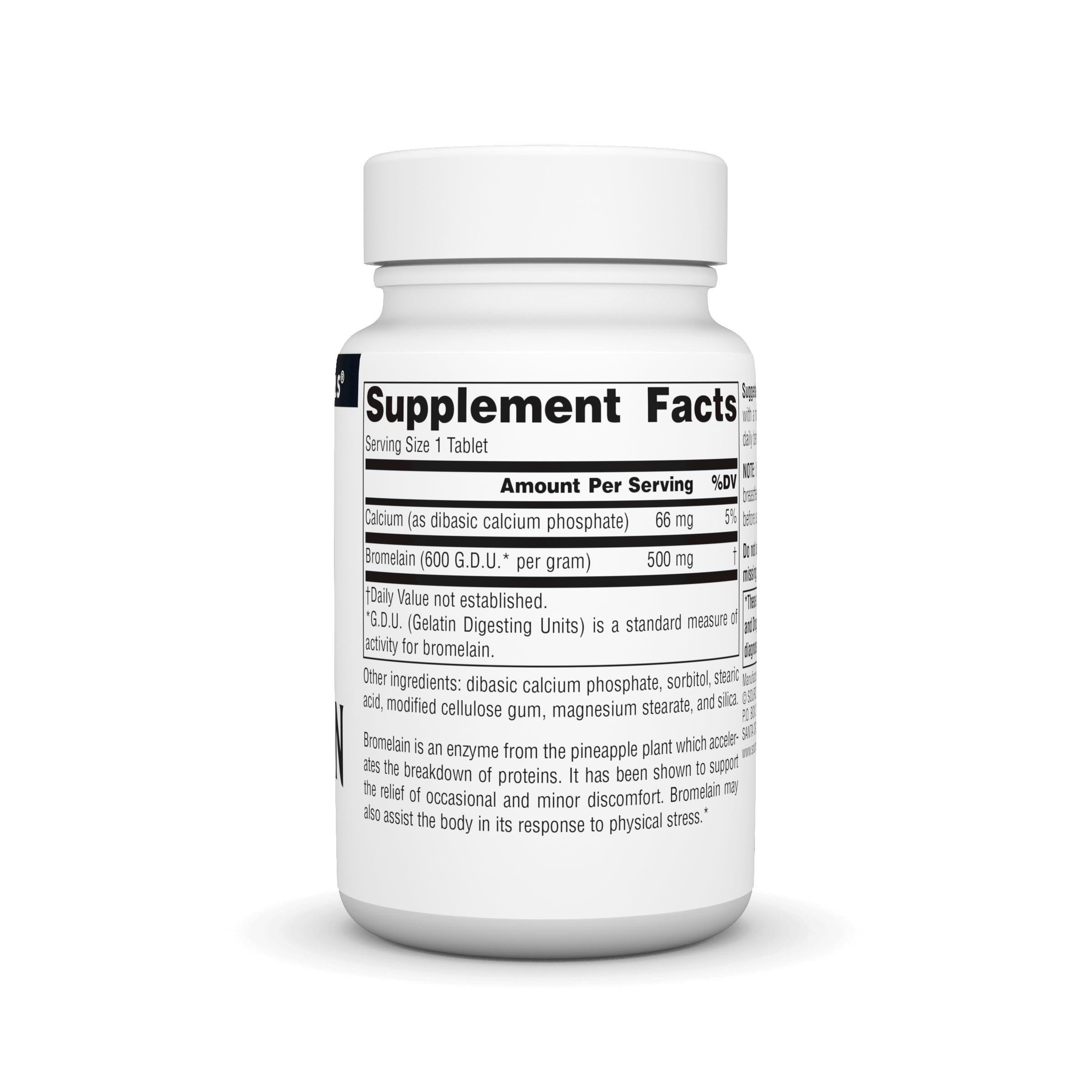 Source Naturals Bromélaïne – étiquette sans allergènes, choix sûr.