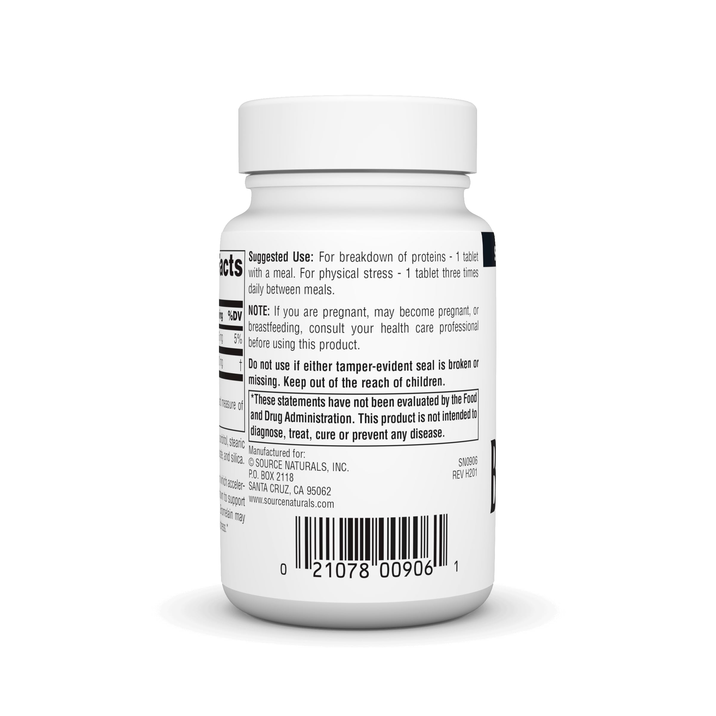 Source Naturals Bromélaïne – utilisation avec repas, prise pratique.
