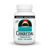 Source Naturals Charbon Actif – bouteille de 100 capsules, soutien digestif potentiel.