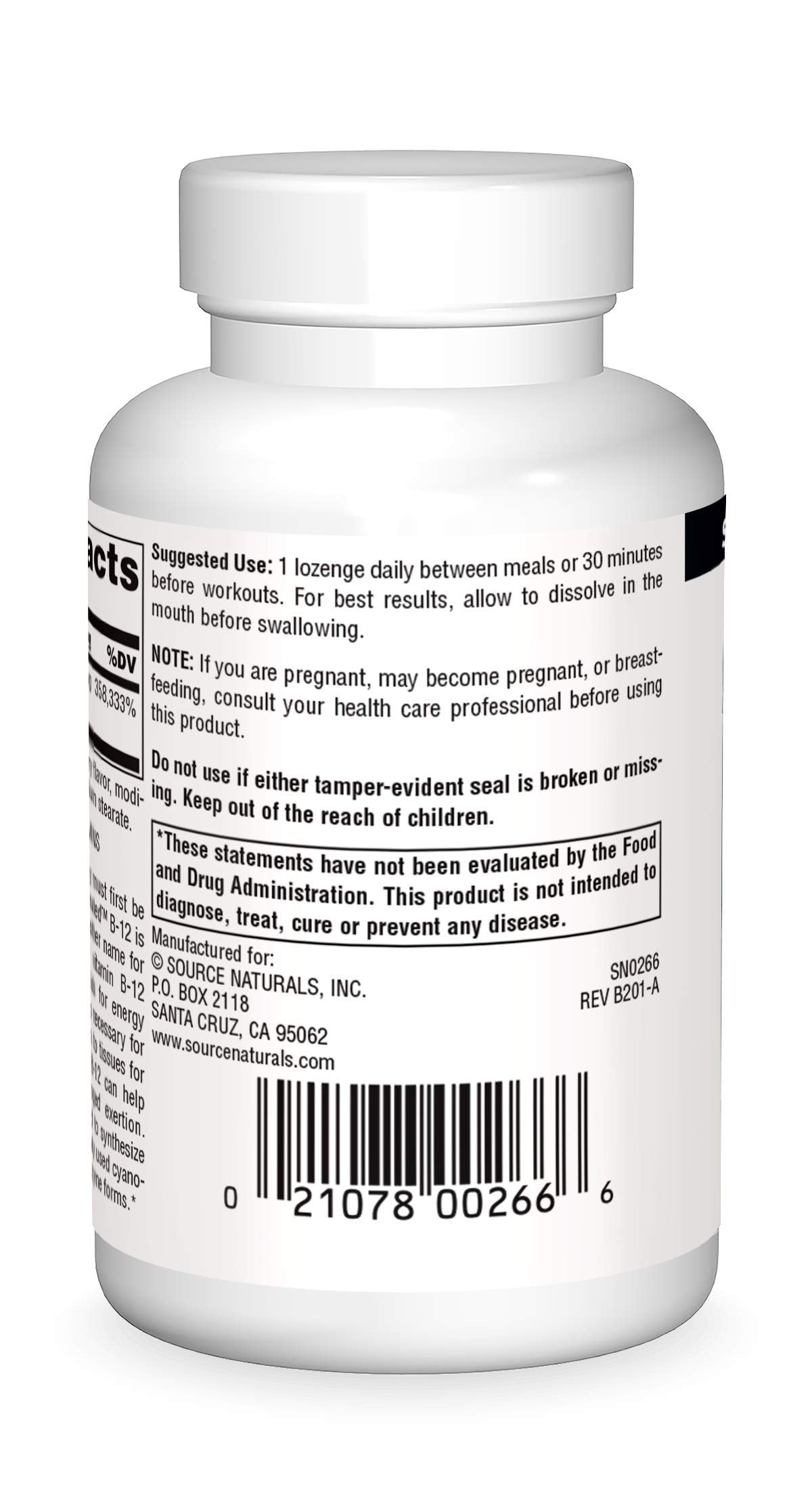 Source Naturals Dibencozide pastilles sous la langue absorption rapide et énergie