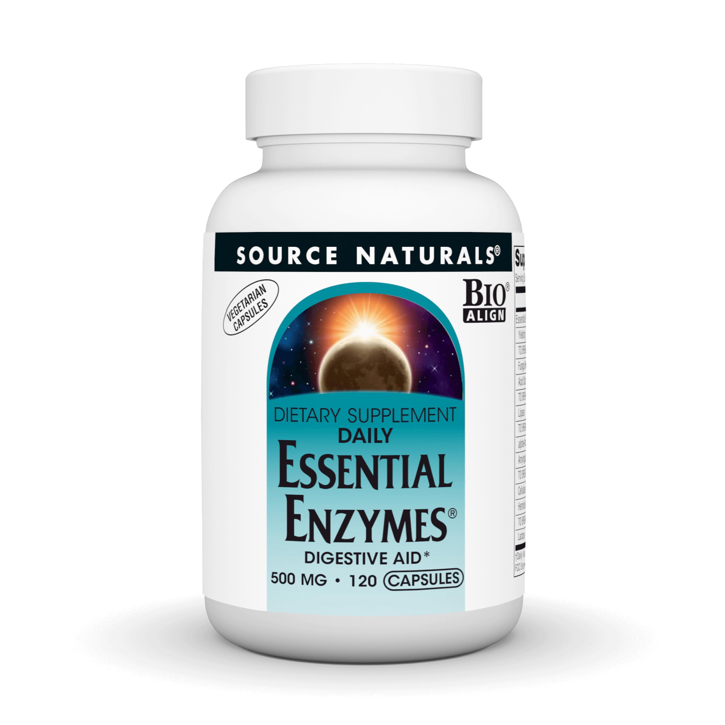 Source Naturals Essential Enzymes – bouteille: soutien potentiel à la digestion après un repas copieux.