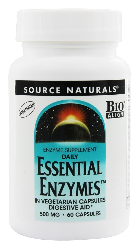 Source Naturals Enzymes Essentiels Végétariens 500 mg — capsules végétales faciles à avaler