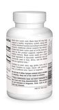 Source Naturals étiquette caplets cumin noir indiquant les informations sans allergènes.
