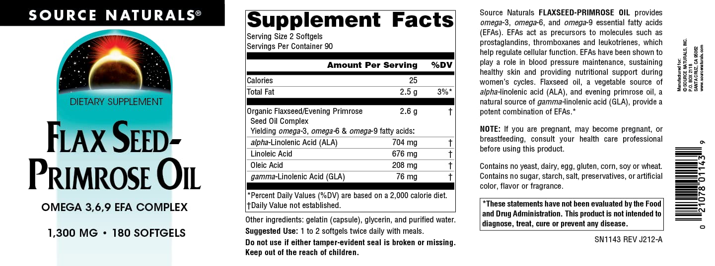 Source Naturals étiquette détaillant ingrédients et origine de fabrication