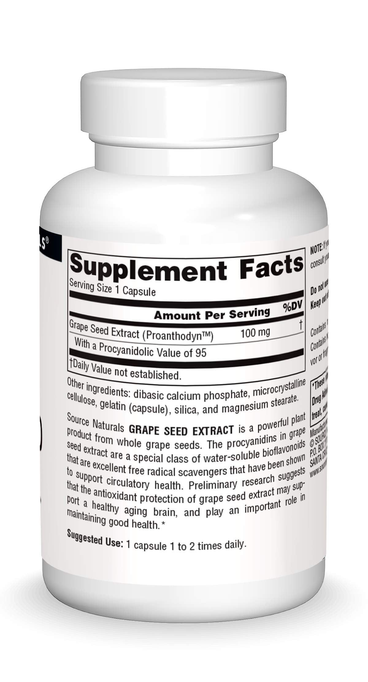 Source Naturals Extrait Graines de Vigne – capsules faciles à intégrer dans la routine