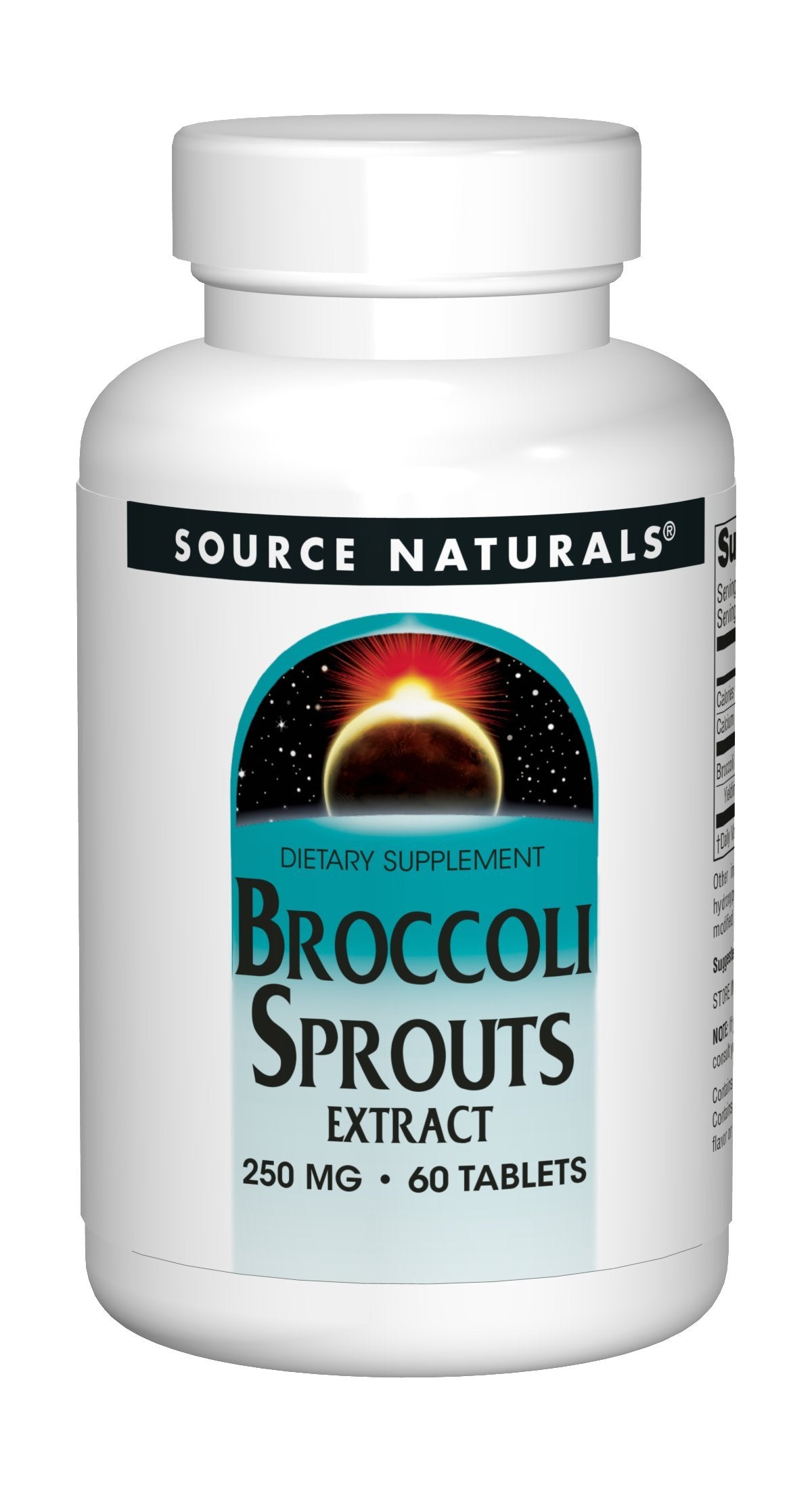 Source Naturals Extrait de pousses de brocoli, flacon de 60 comprimés, riche en sulforaphane.