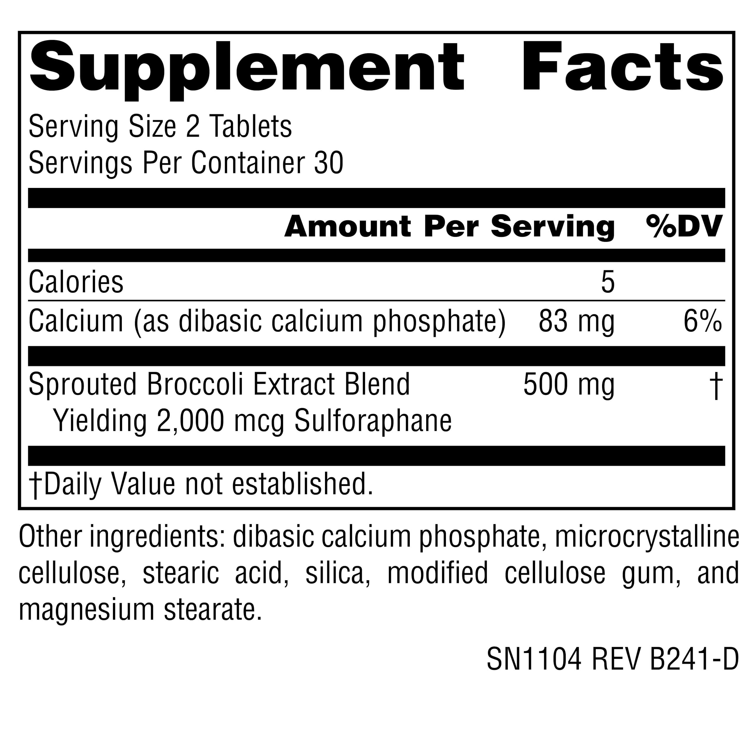Source Naturals Extrait de pousses de brocoli – tablettes, dosage pratique pour l'utilisation.