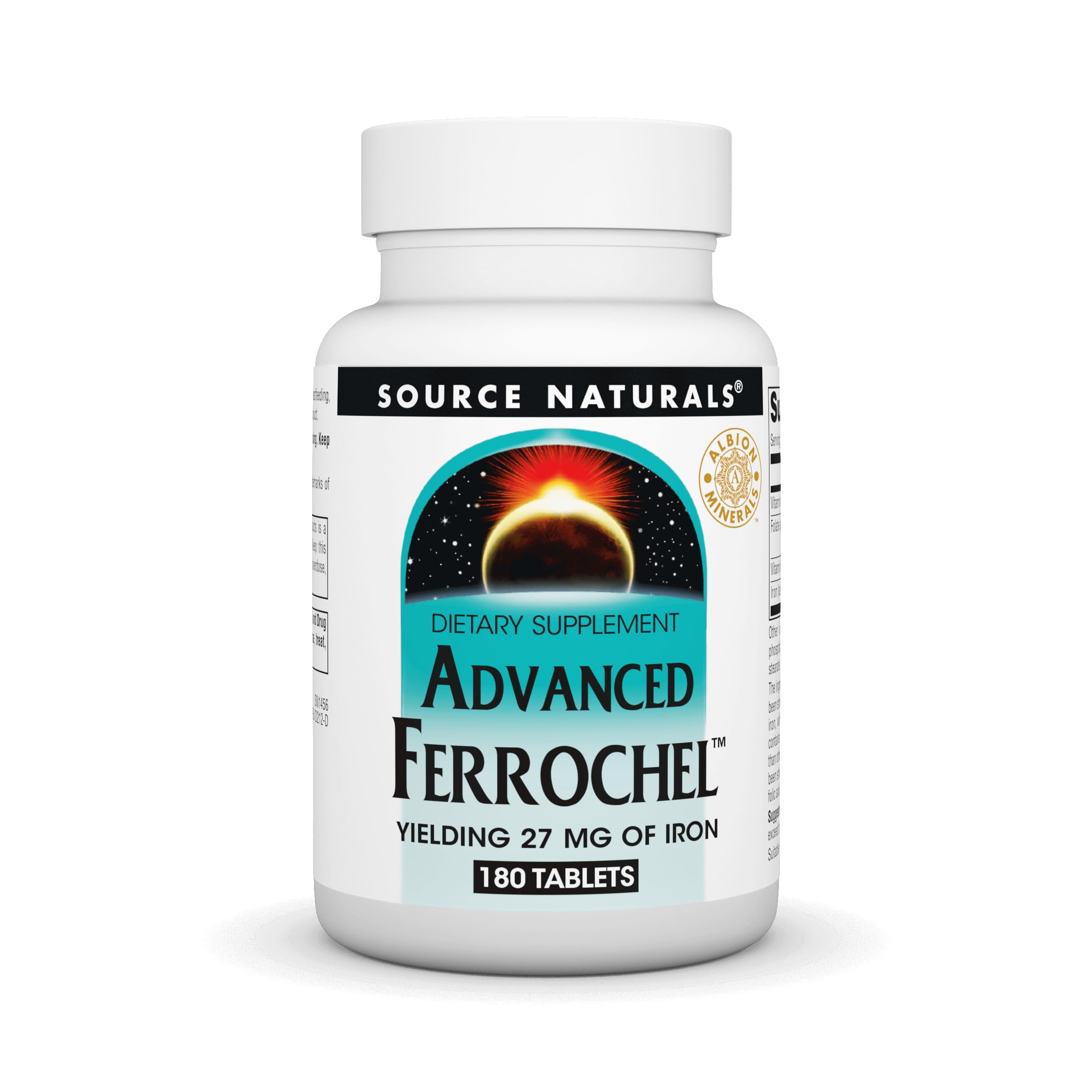 Source Naturals Ferrochel – bouteille de comprimés, soutien possible des niveaux de fer.