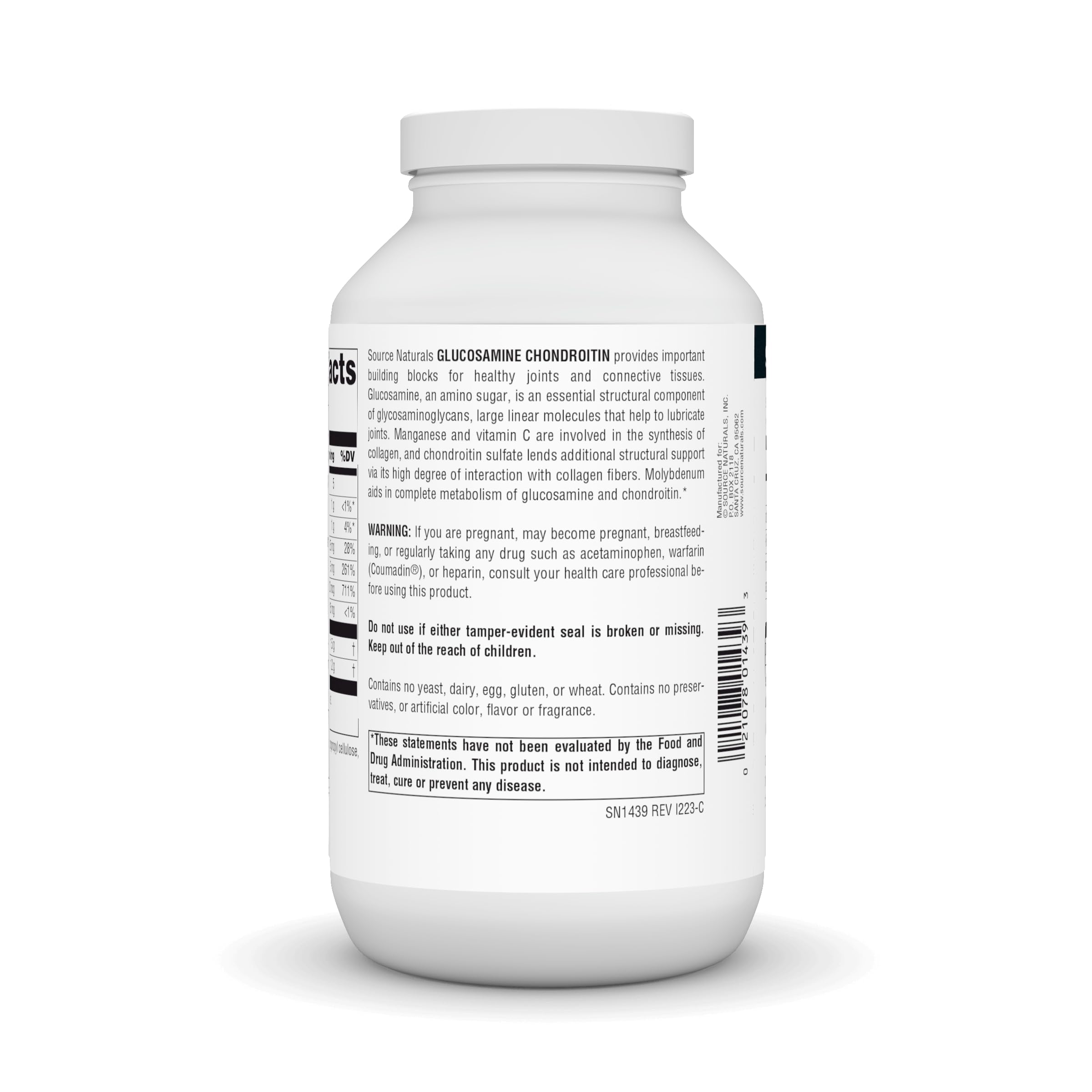 Source Naturals Glucosamine Chondroitine — emballage et tablettes visibles
