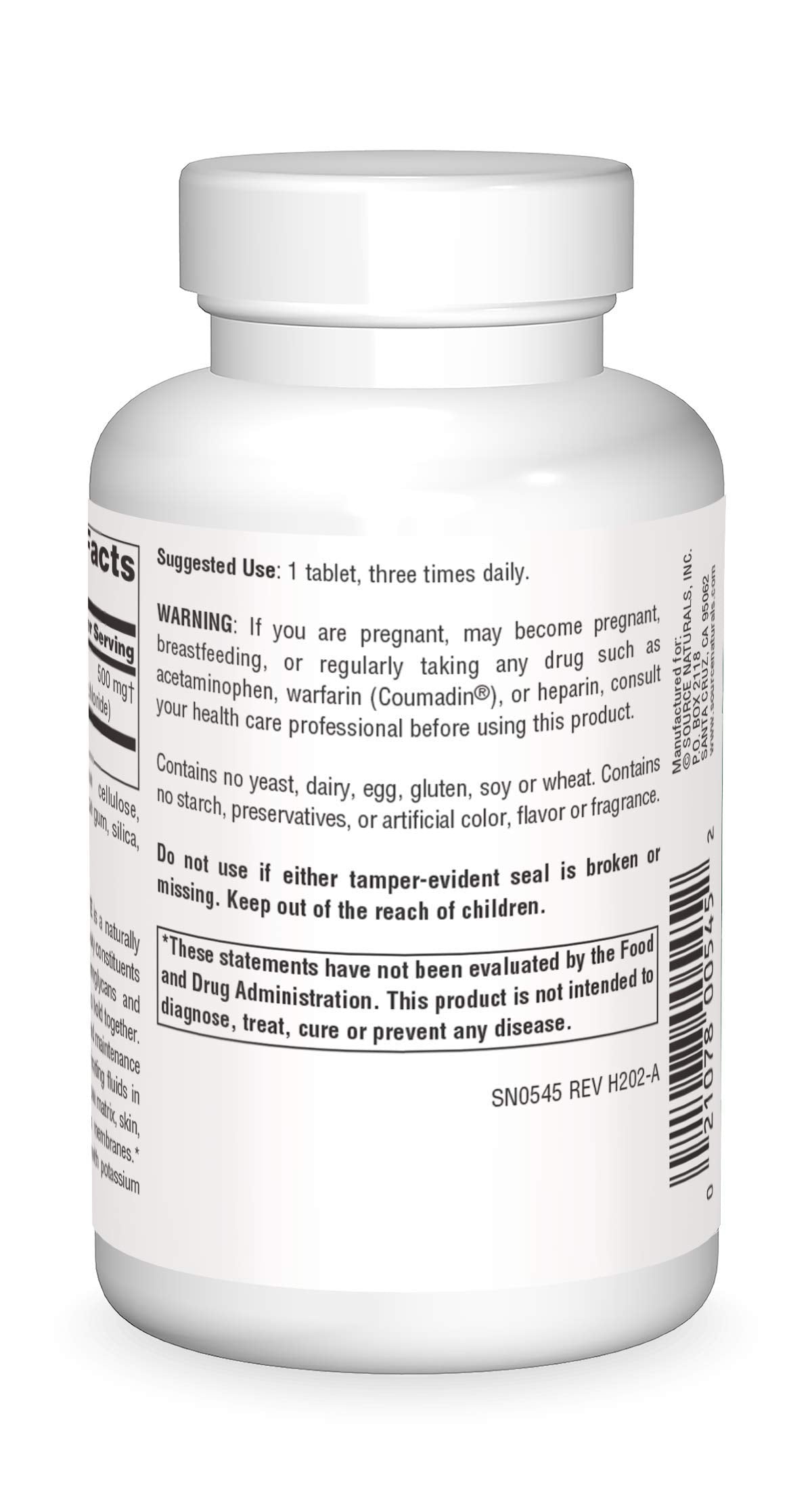 Tablettes Source Naturals Glucosamine Sulfate, intégration facile dans la routine quotidienne.