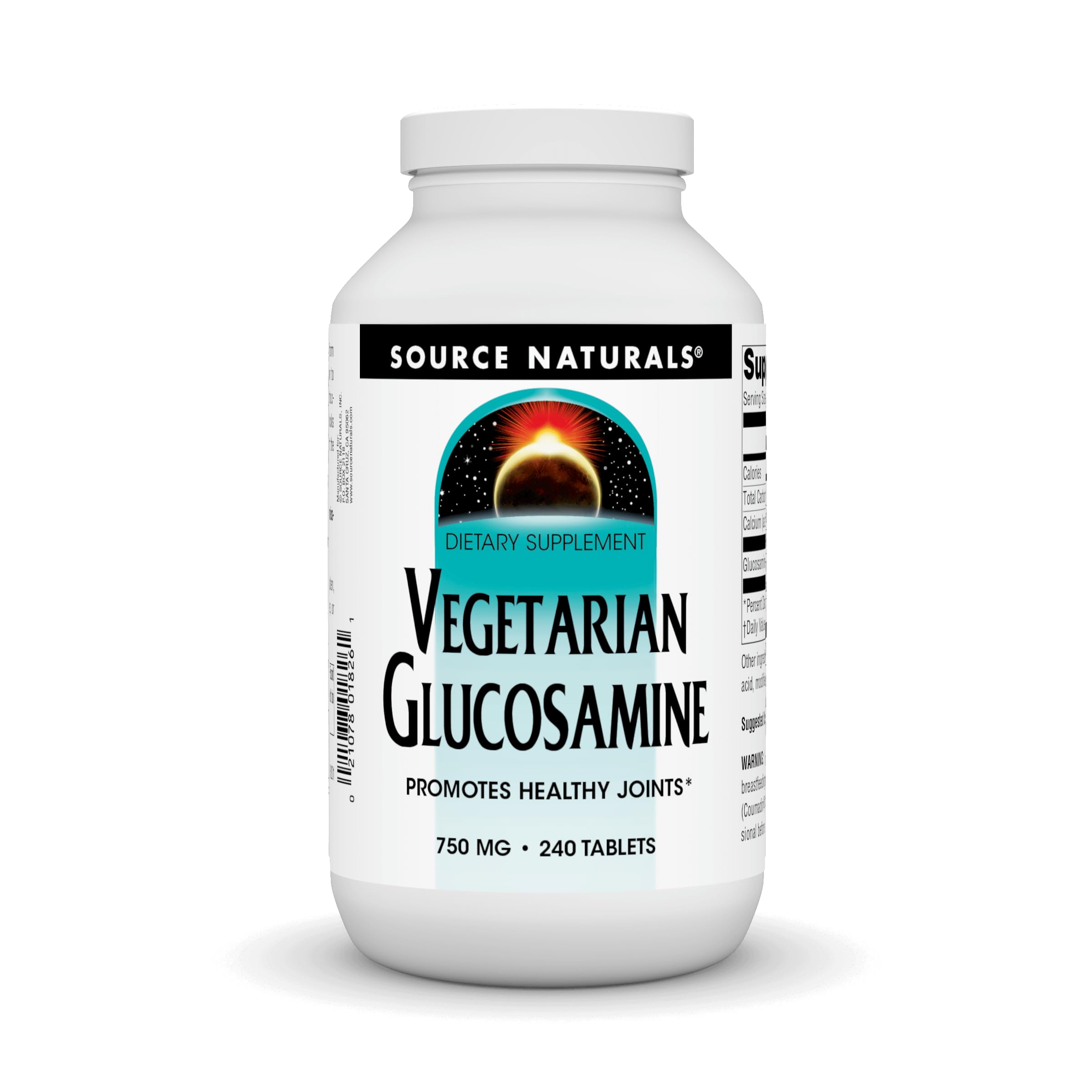 Source Naturals glucosamine tablettes 750 mg, soutien potentiel des articulations pour un quotidien actif.