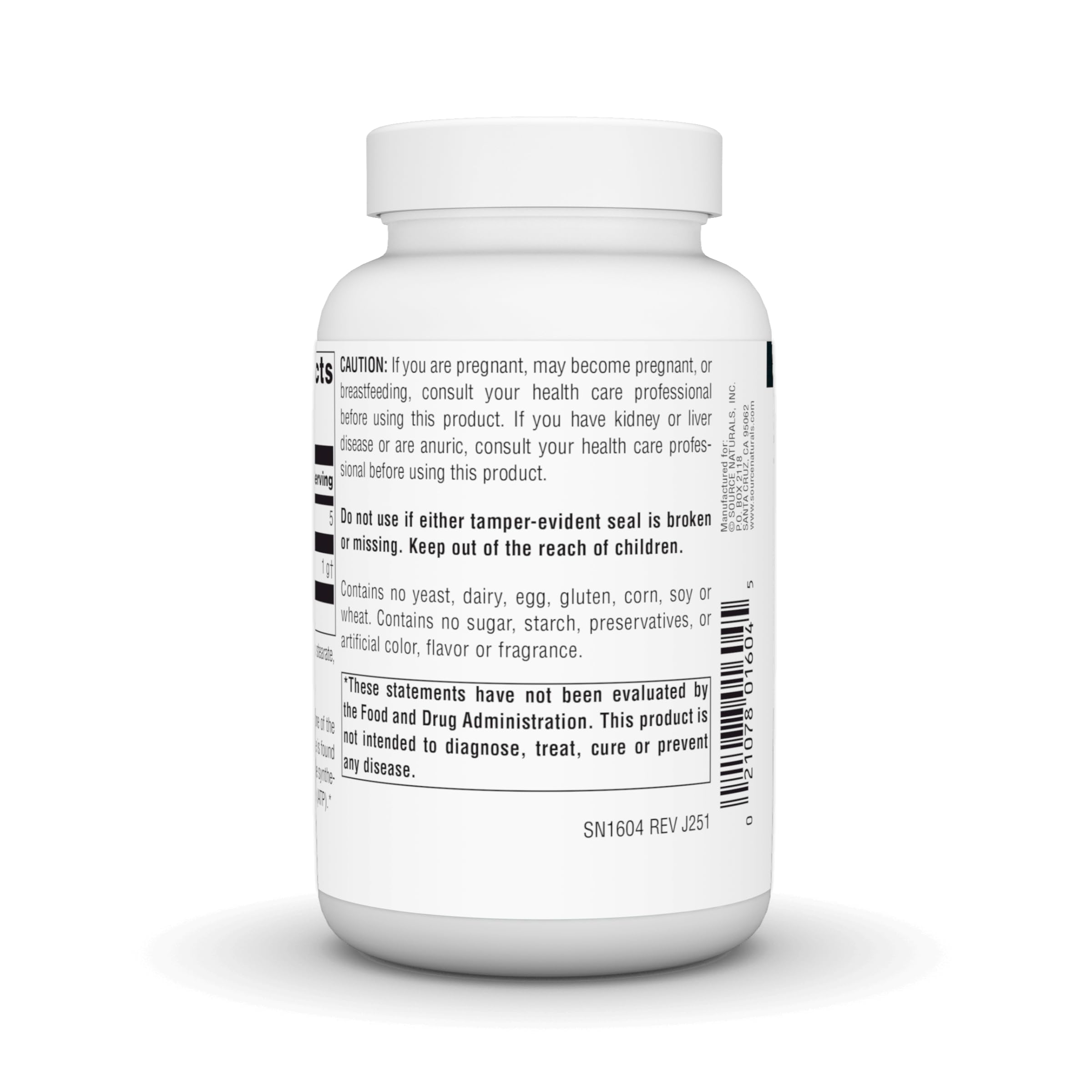 Table avec la bouteille Source Naturals Glycine, accessoire pratique au quotidien
