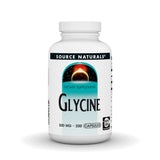Source Naturals Glycine capsules 500 mg, soutien potentiel à la synthèse des protéines.