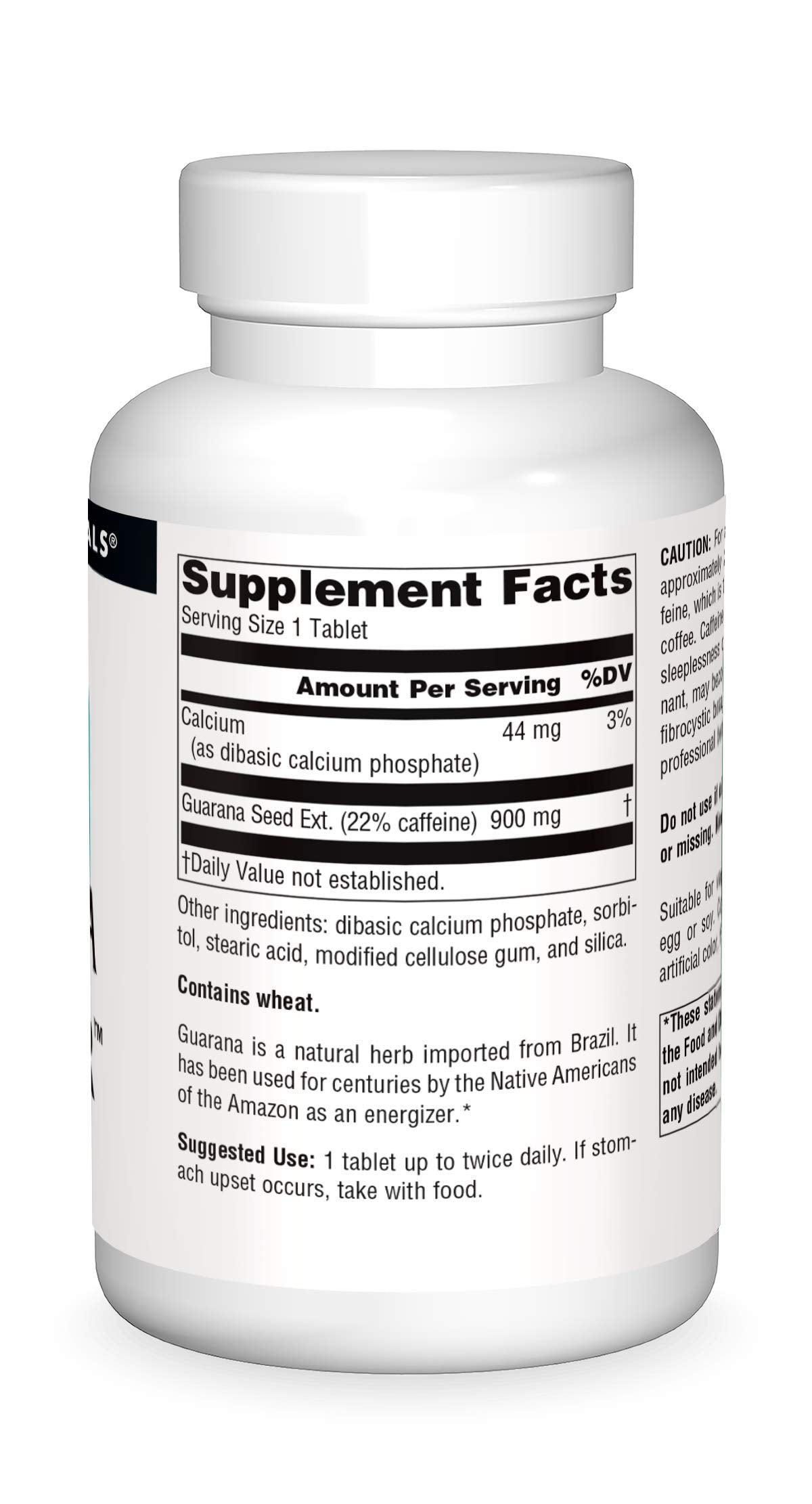 Source Naturals Guarana Energizer, emballage 200 tablettes, pratique pour les routines quotidiennes.