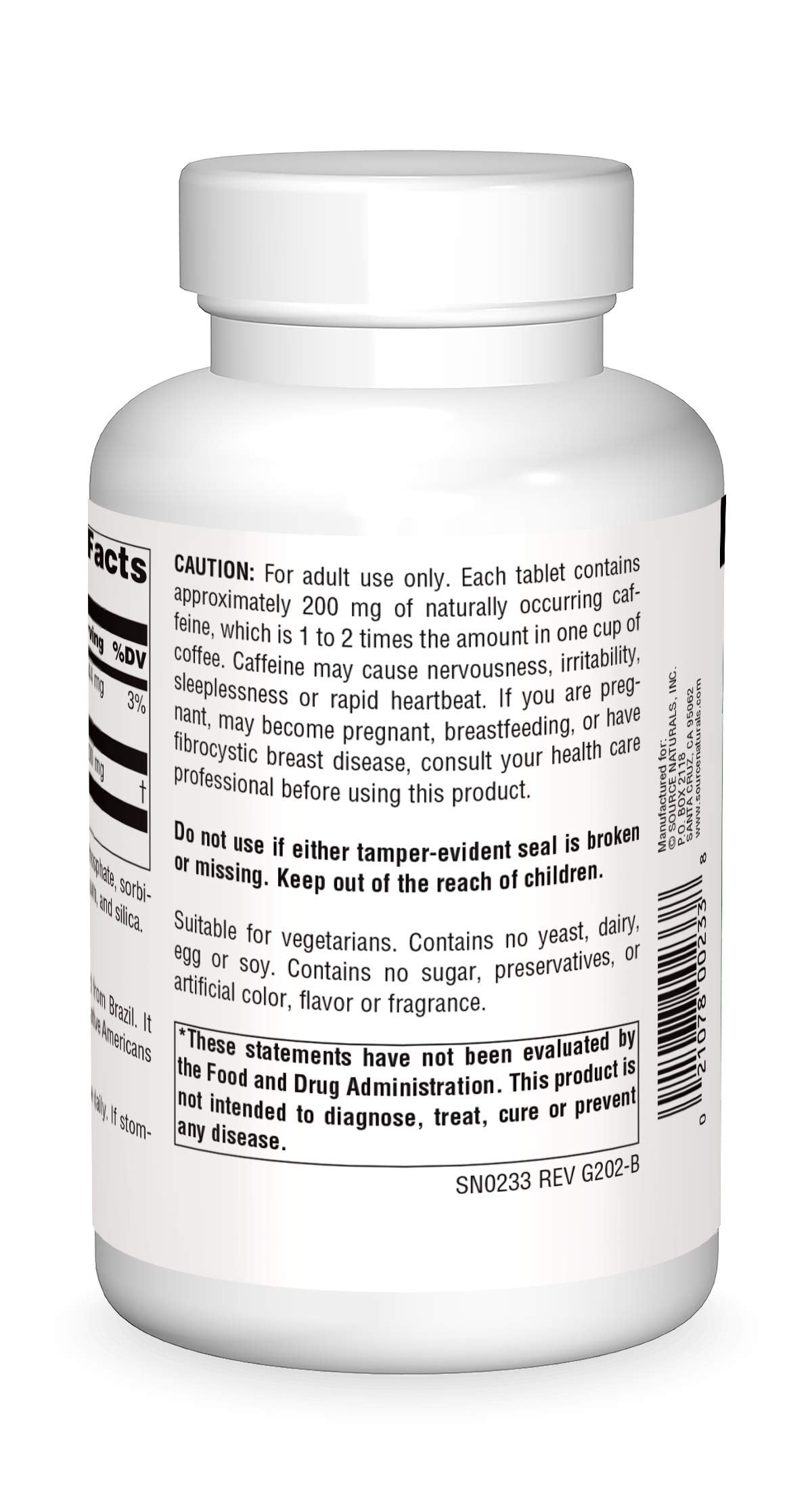 Source Naturals Guarana Energizer, ingrédients naturels du Brésil pour soutenir l'énergie.