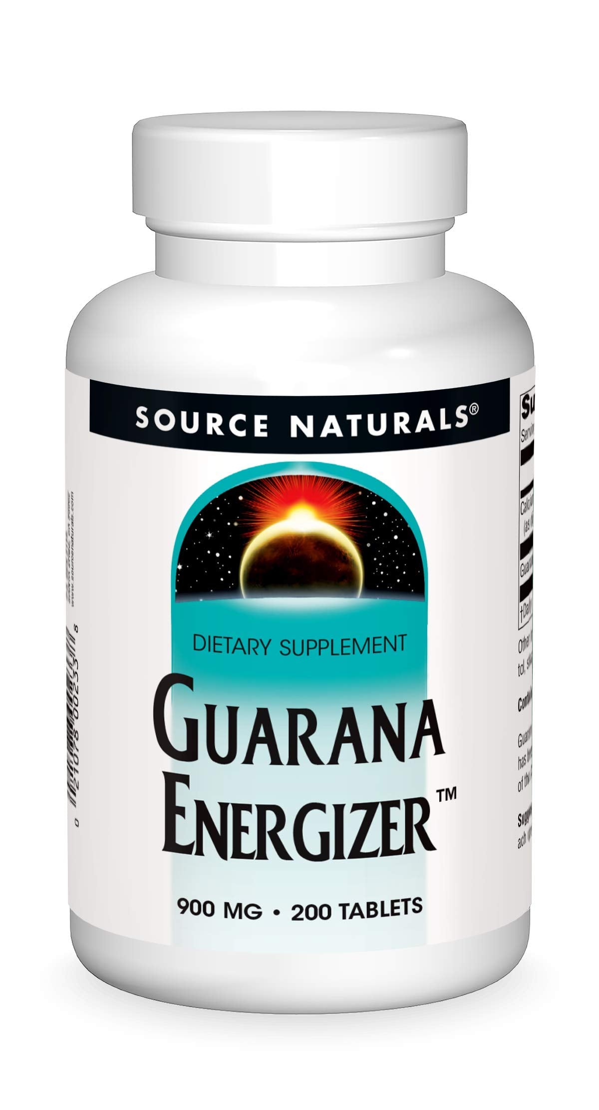 Source Naturals Guarana Energizer, tablettes 900 mg, énergie naturelle tout au long de la journée.